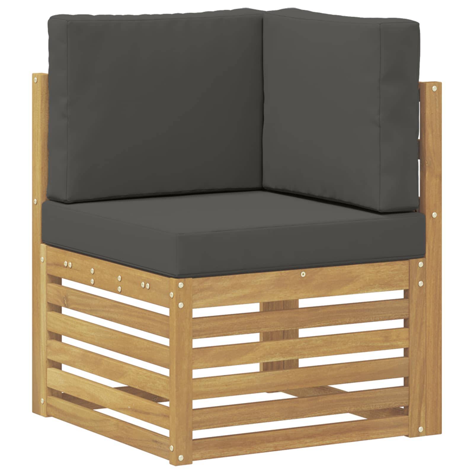 vidaXL Outdoor Ecksofa Massivholz Akazie Weiß