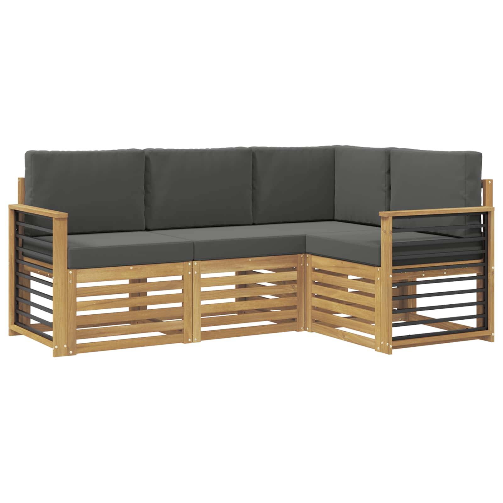 vidaXL Sofagarnituren 4 pcs Weiß und Anthrazit 187,5 x 128,5 x 73 cm