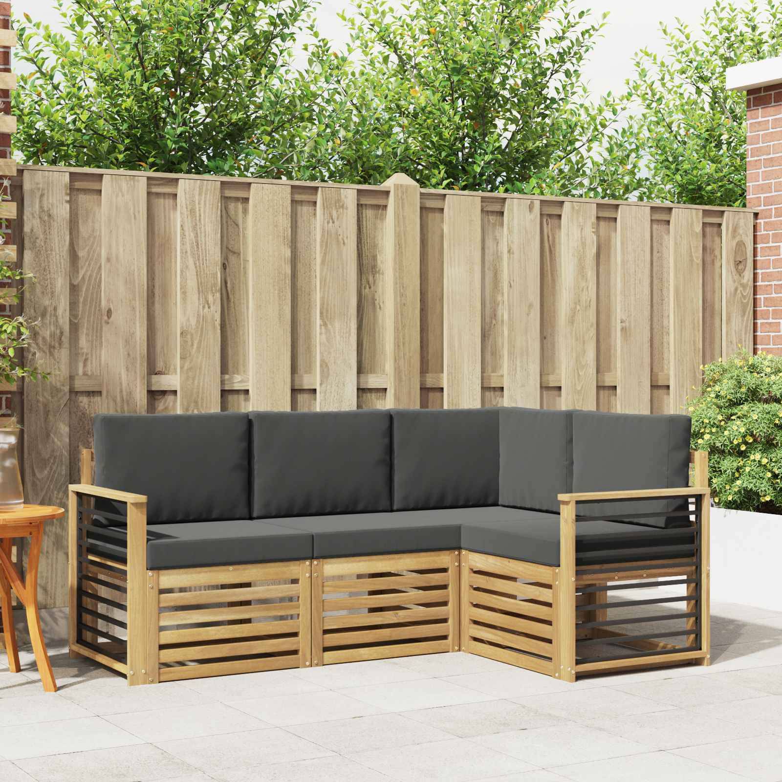 vidaXL Sofagarnituren 4 pcs Weiß und Anthrazit 187,5 x 128,5 x 73 cm