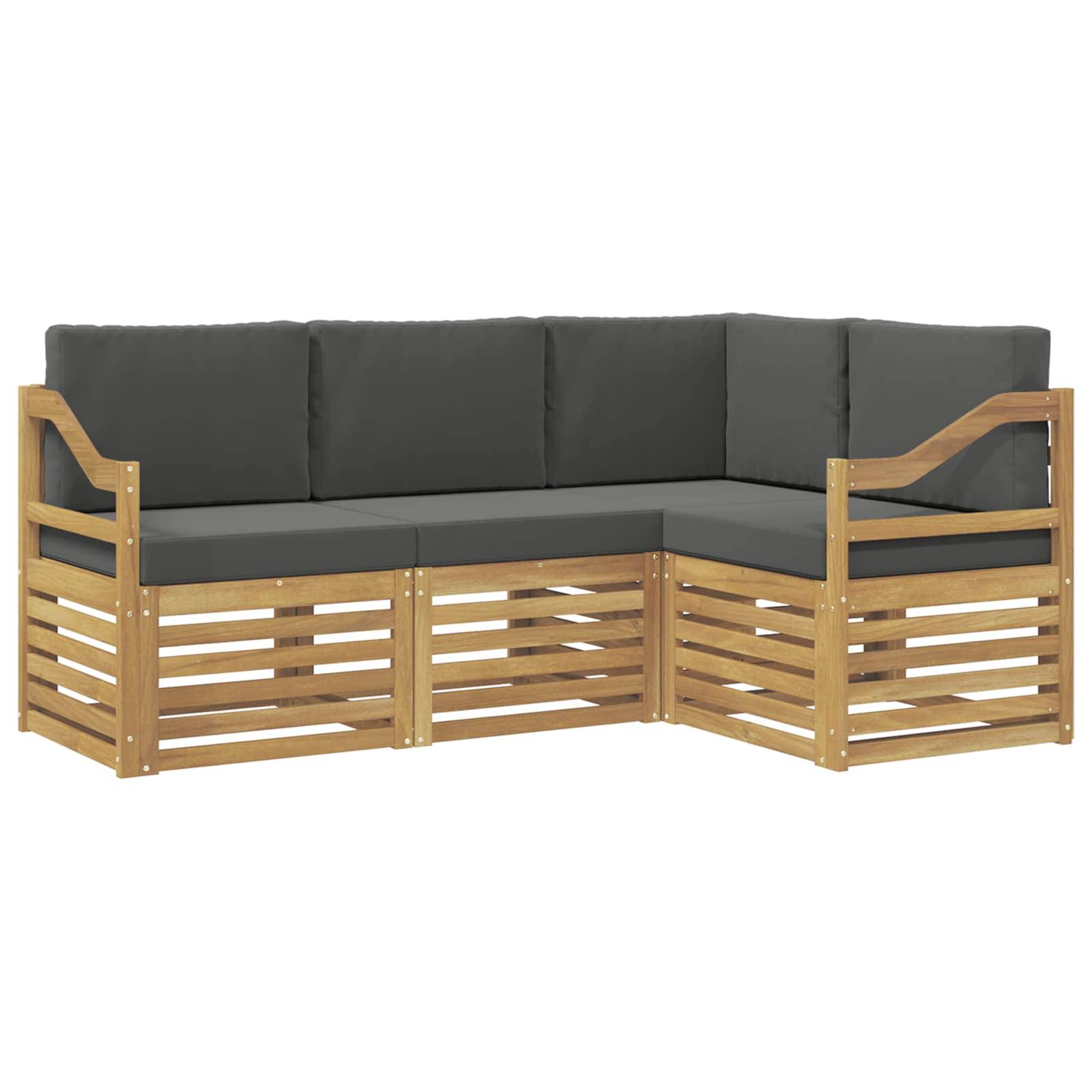 vidaXL Sofagarnituren 4 pcs Weiß und Anthrazit 185,5 x 126,5 x 73 cm