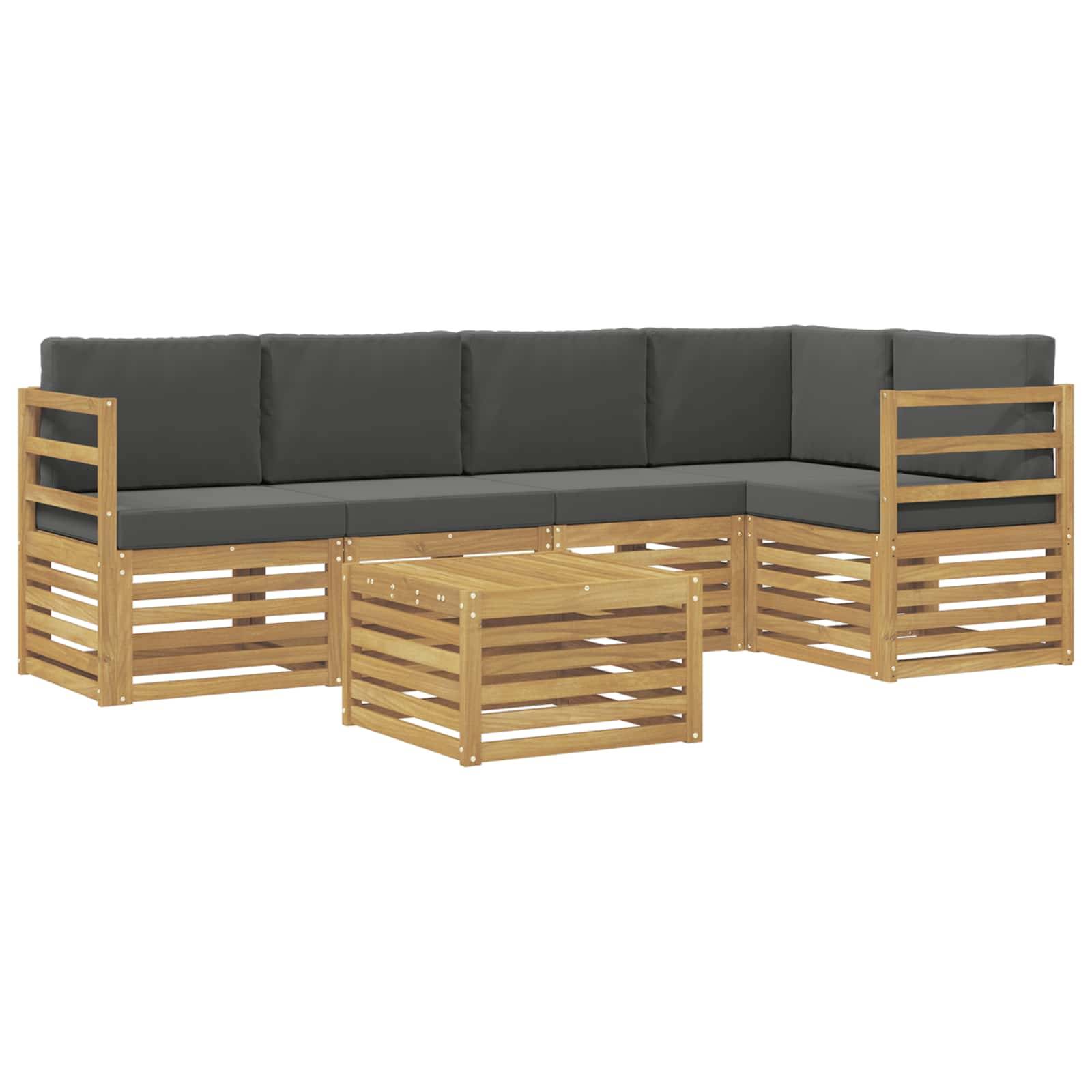 vidaXL Outdoor-Sofagarnitur 6 pcs Weiß und Anthrazit 59 x 59 x 37 cm