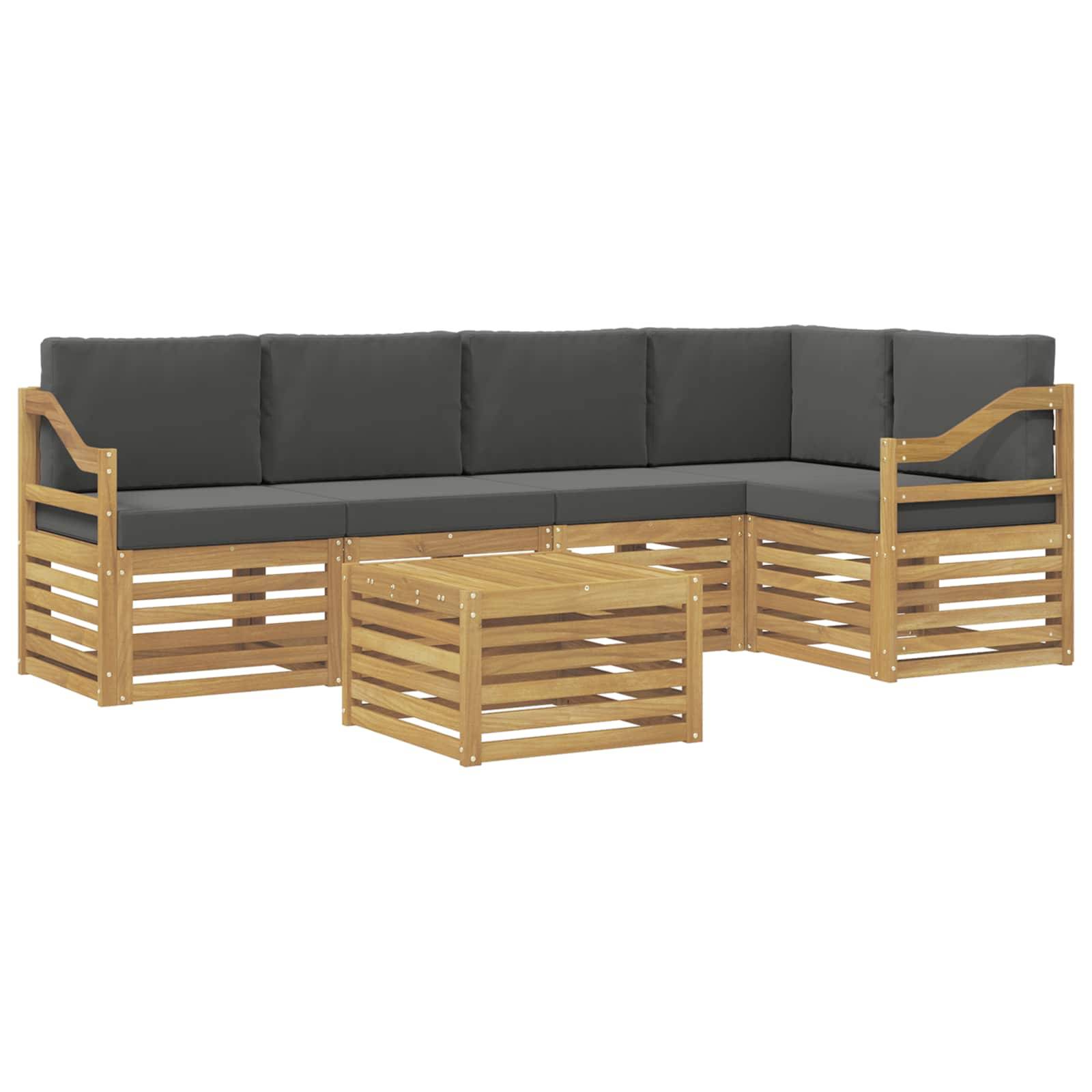vidaXL Outdoor-Sofagarnitur 6 pcs Weiß und Anthrazit 59 x 59 x 37 cm