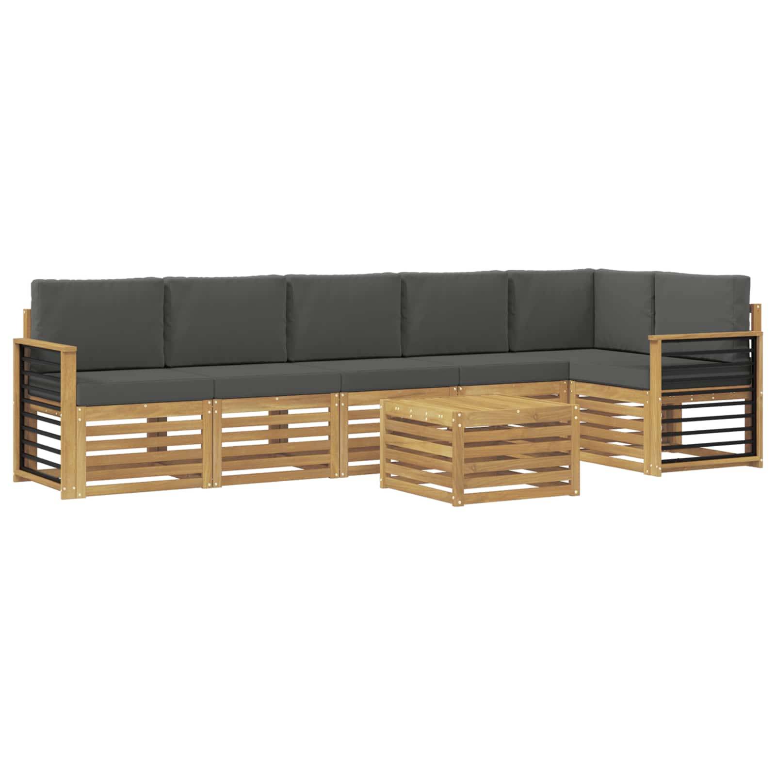 vidaXL Outdoor-Sofagarnitur 7 pcs Weiß und Anthrazit 59 x 59 x 37 cm