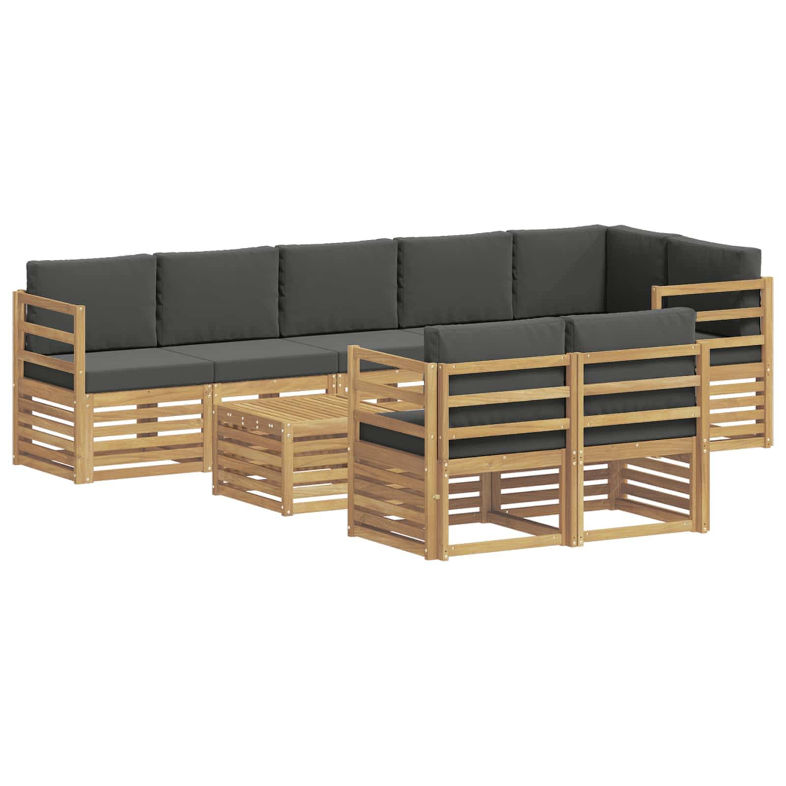 vidaXL Outdoor-Sofagarnitur 8 pcs Weiß und Anthrazit 59 x 59 x 37 cm