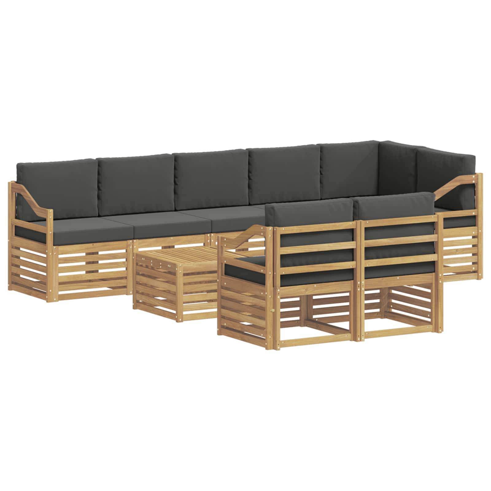 vidaXL Outdoor-Sofagarnitur 8 pcs Weiß und Anthrazit 59 x 59 x 37 cm