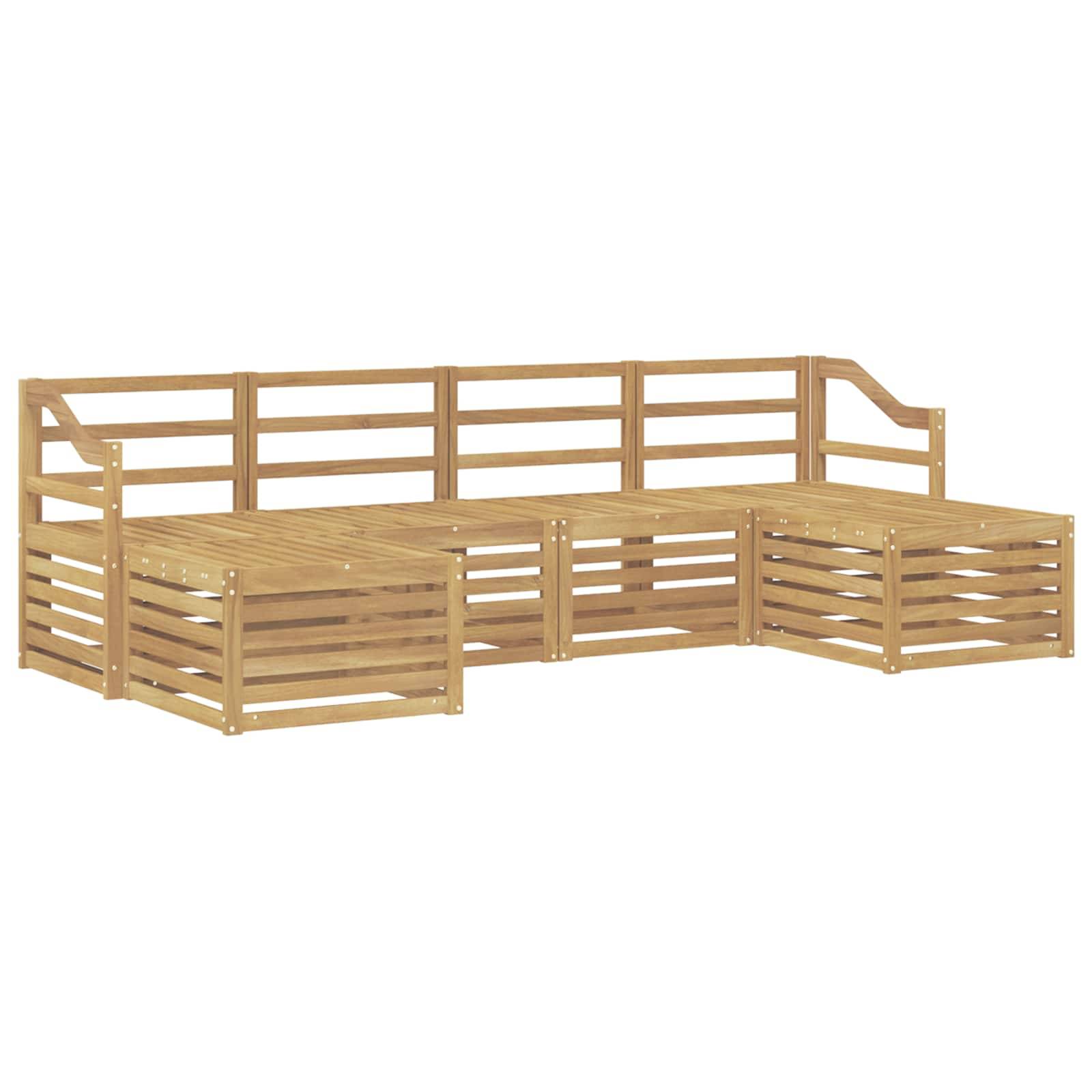 vidaXL Sofagarnituren 6 pcs Weiß Massivholz Akazie