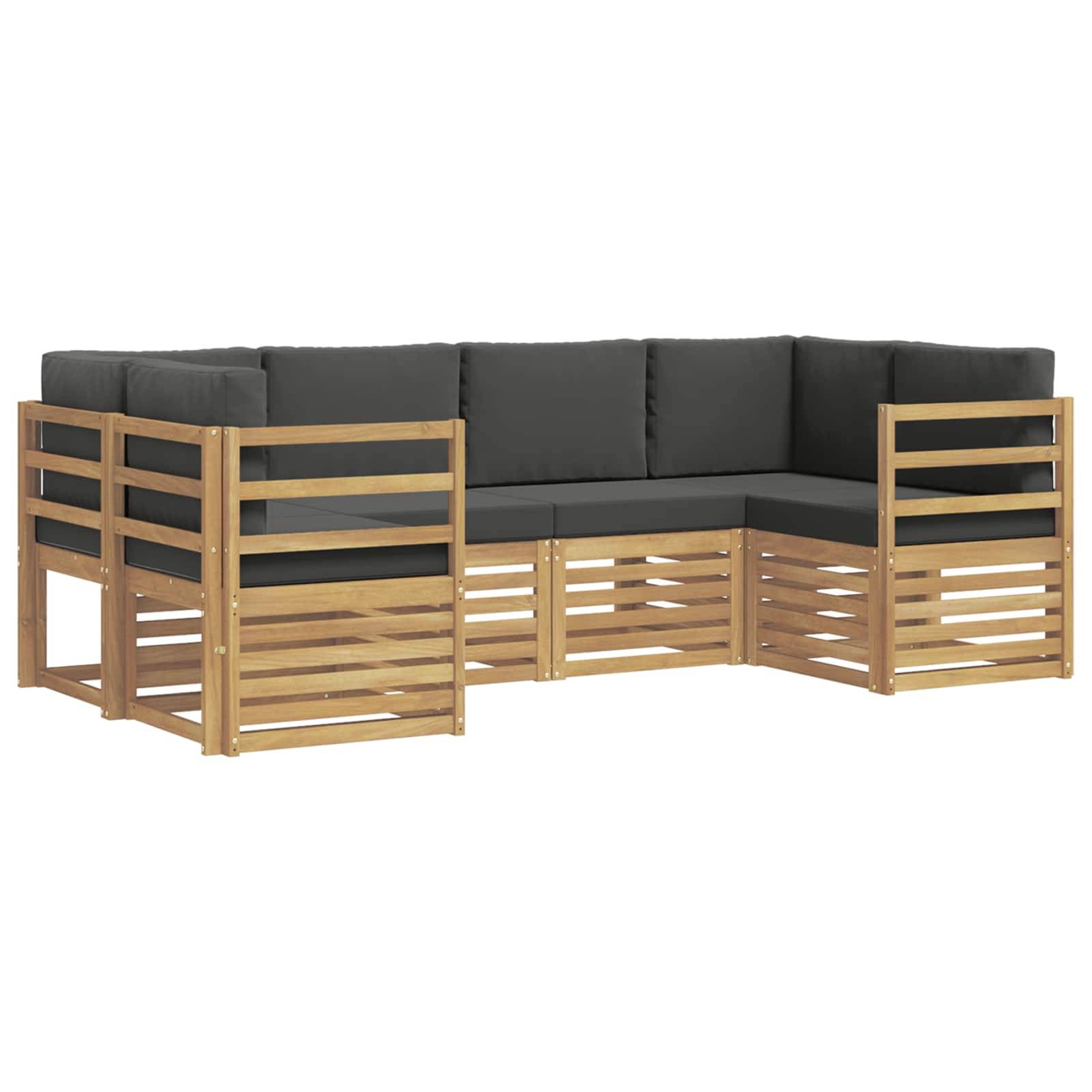 vidaXL Ecksofa Set 6 pcs Weiß und Anthrazit 245 x 126,5 x 73 cm