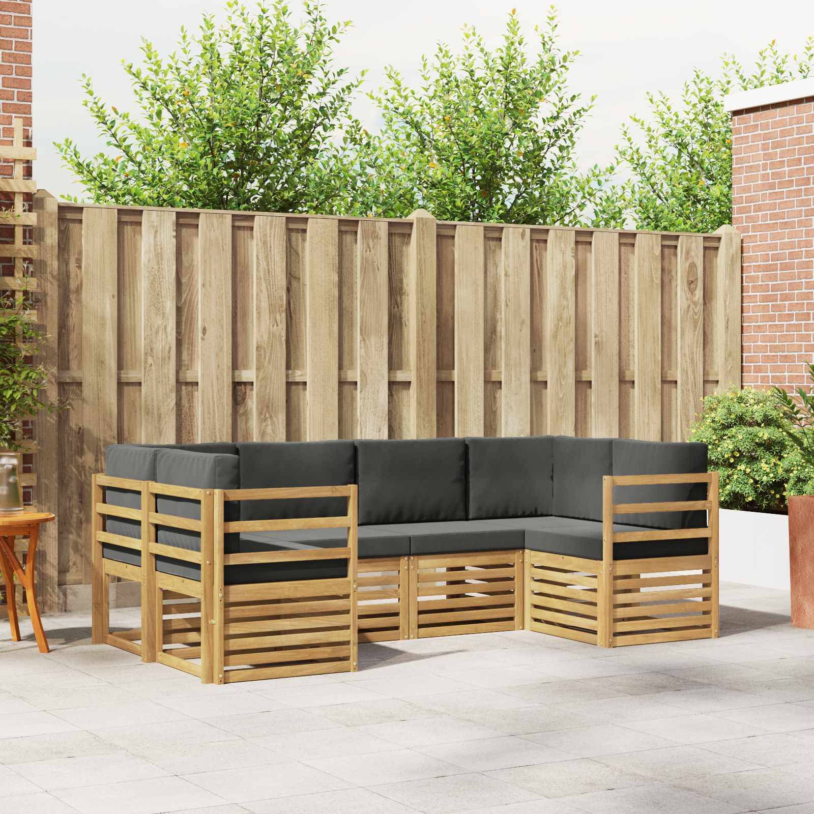 vidaXL Ecksofa Set 6 pcs Weiß und Anthrazit 245 x 126,5 x 73 cm