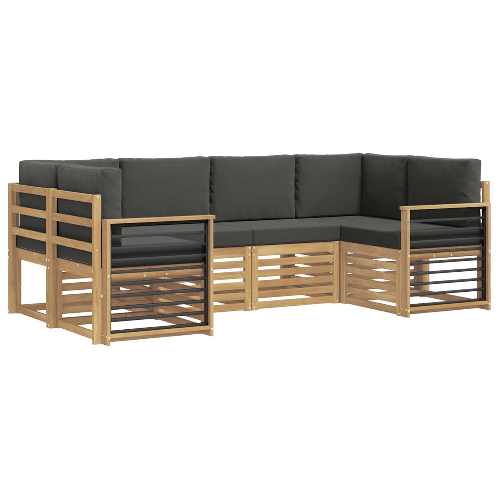 vidaXL Ecksofa Set 6 pcs Weiß und Anthrazit 245 x 128,5 x 73 cm