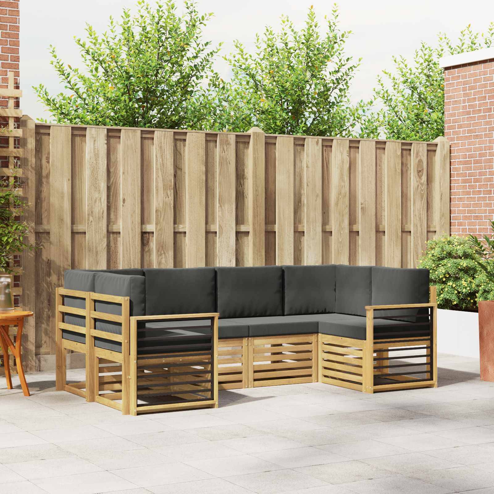 vidaXL Ecksofa Set 6 pcs Weiß und Anthrazit 245 x 128,5 x 73 cm