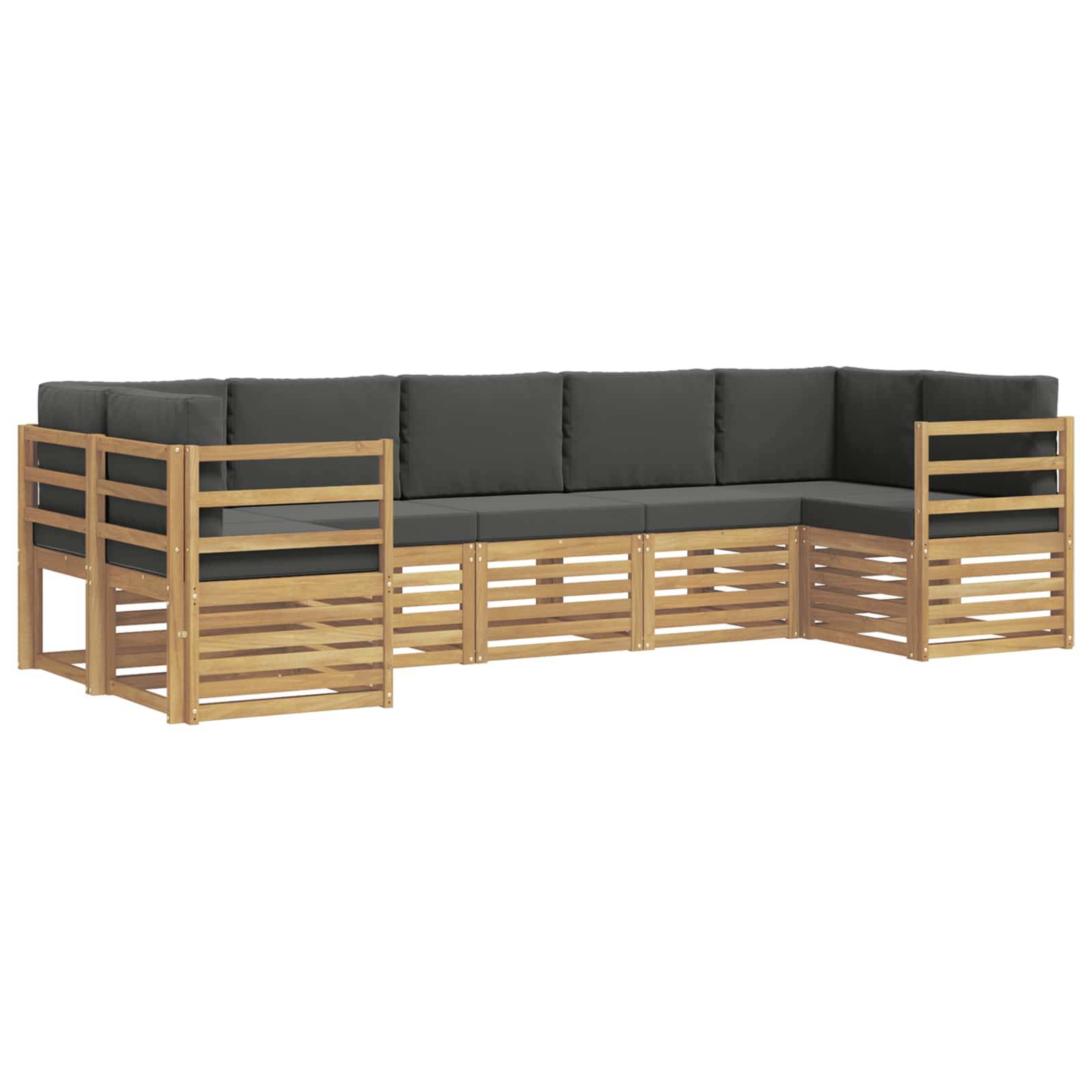 vidaXL Ecksofa Set 7 pcs Weiß und Anthrazit 304 x 126,5 x 73 cm
