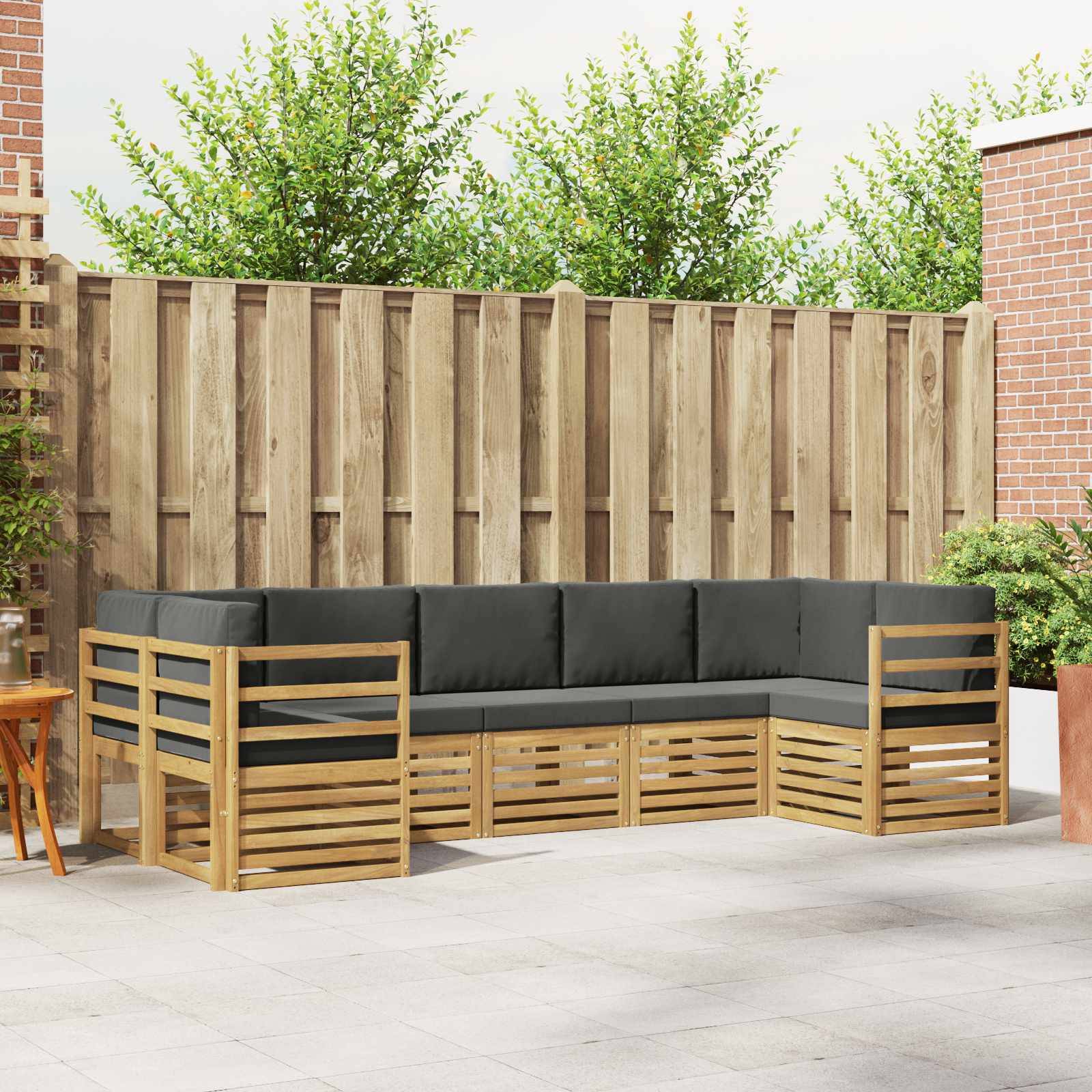 vidaXL Ecksofa Set 7 pcs Weiß und Anthrazit 304 x 126,5 x 73 cm