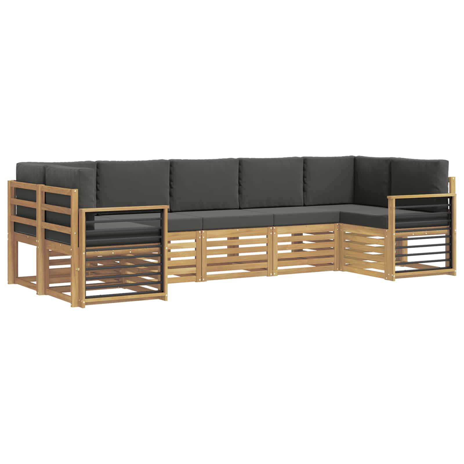 vidaXL Ecksofa Set 7 pcs Weiß und Anthrazit 304 x 128,5 x 73 cm