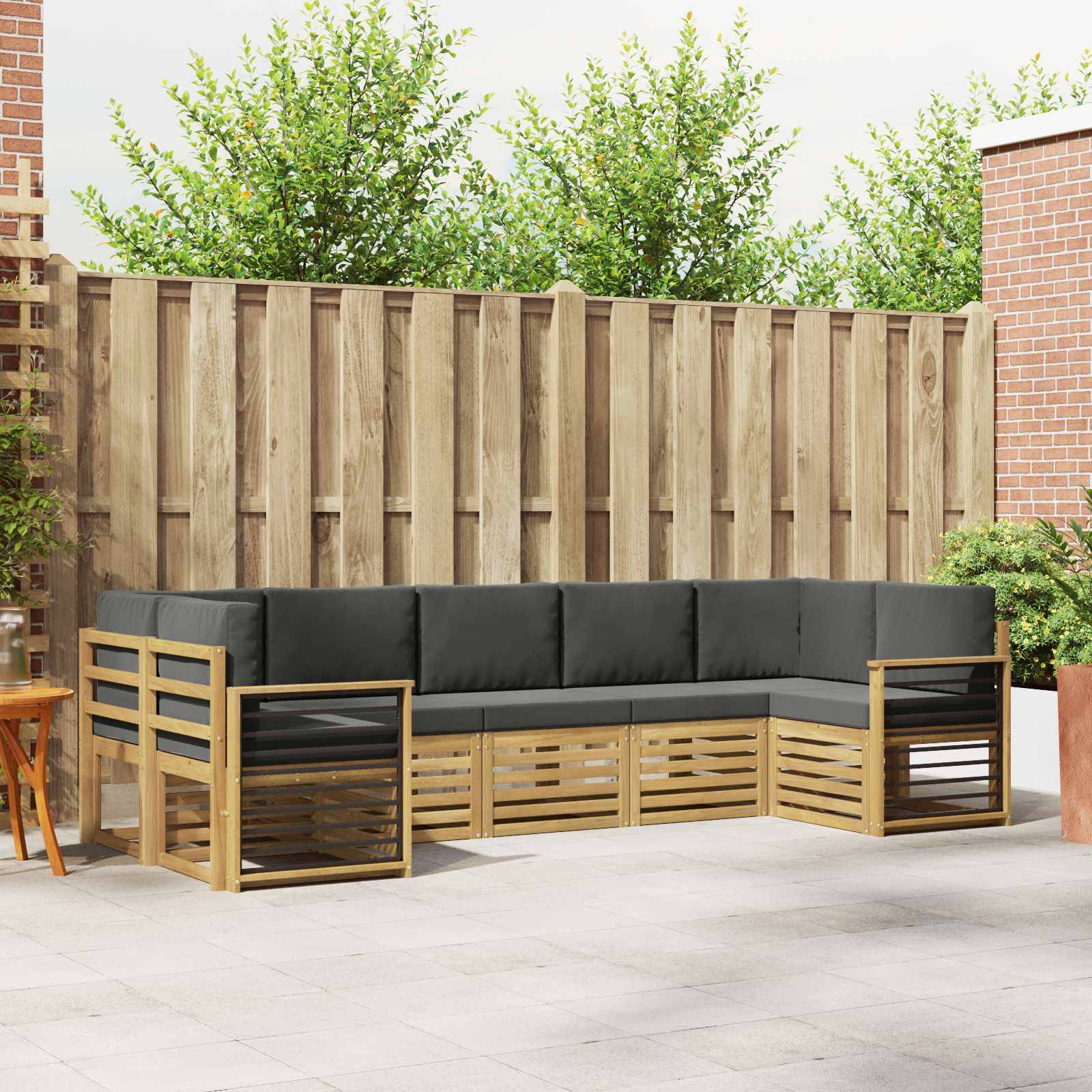 vidaXL Ecksofa Set 7 pcs Weiß und Anthrazit 304 x 128,5 x 73 cm