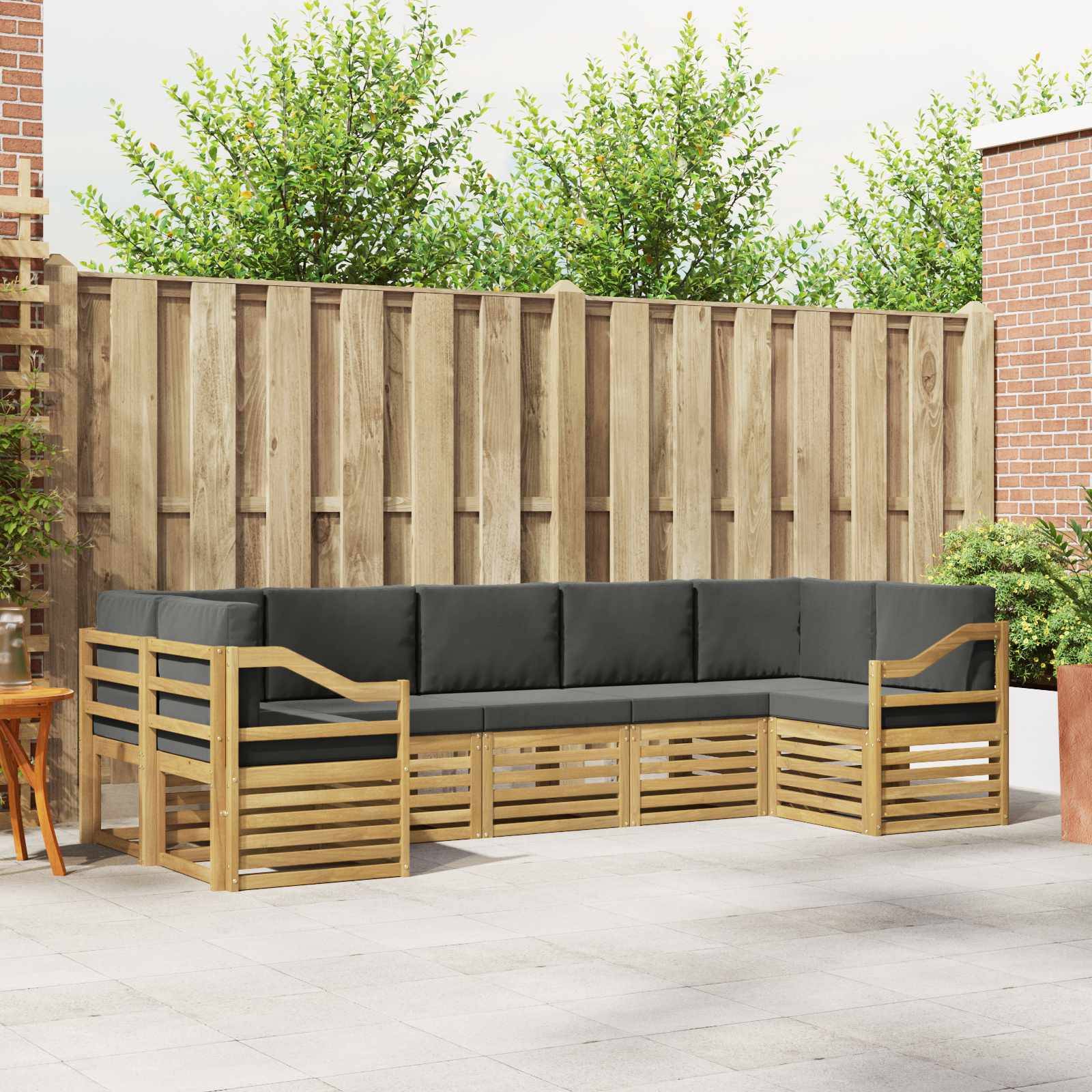vidaXL Ecksofa Set 7 pcs Weiß und Anthrazit 304 x 126,5 x 73 cm