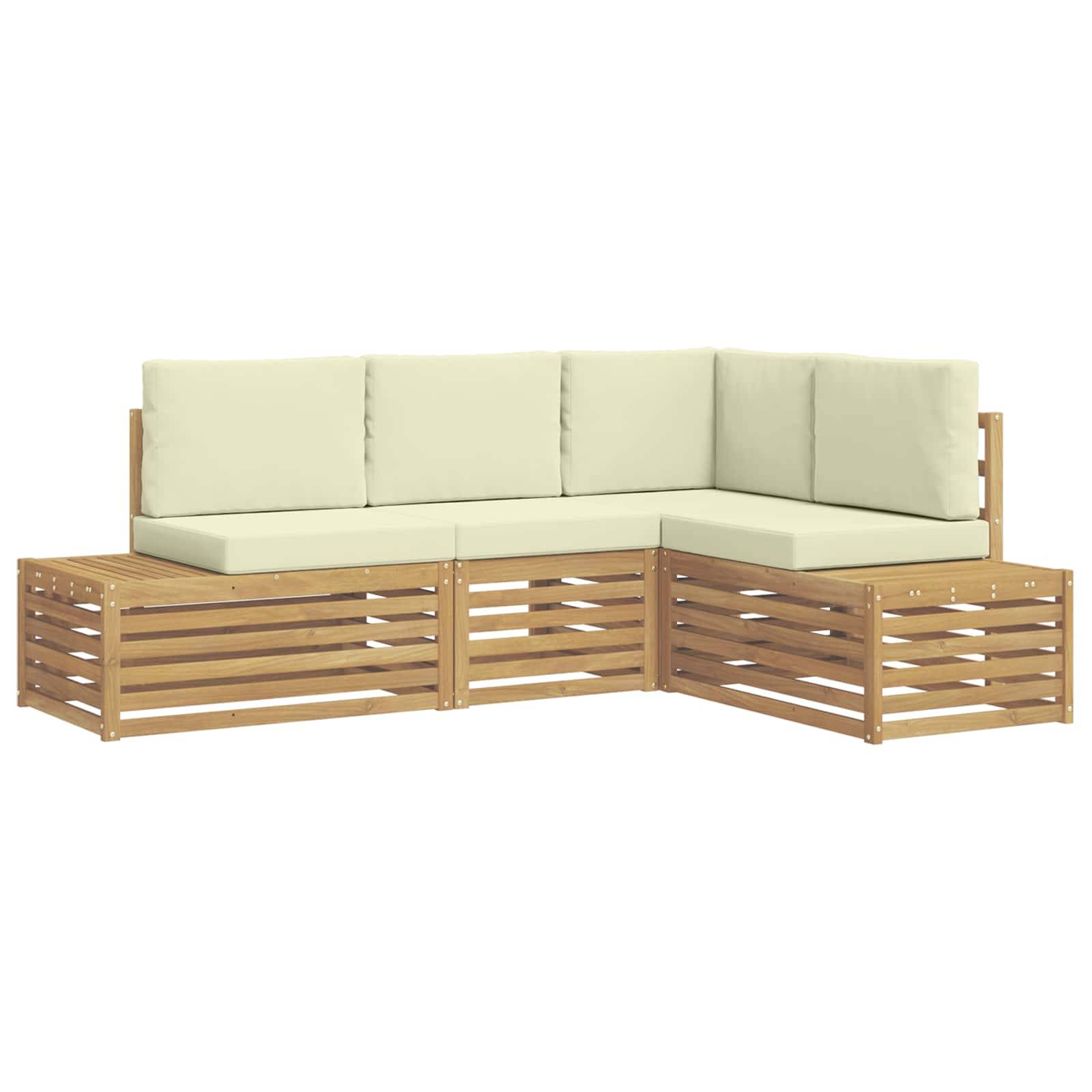 vidaXL Outdoor-Sofagarnitur Weiß 213,5 x 154,5 x 73 cm Polyester