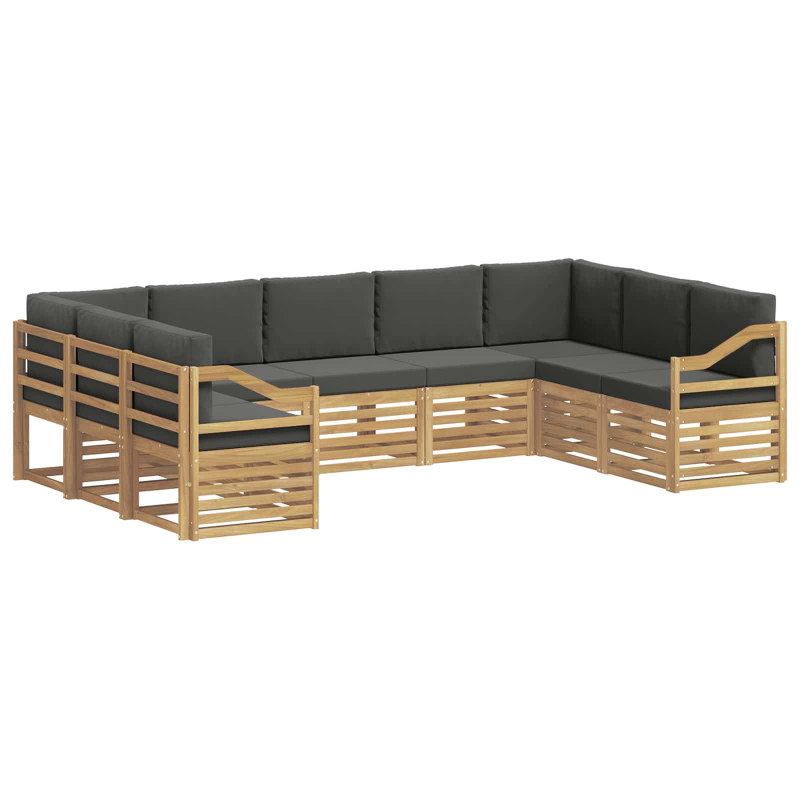 vidaXL Ecksofa Set 9 pcs Weiß und Anthrazit 304 x 185,5 x 73 cm