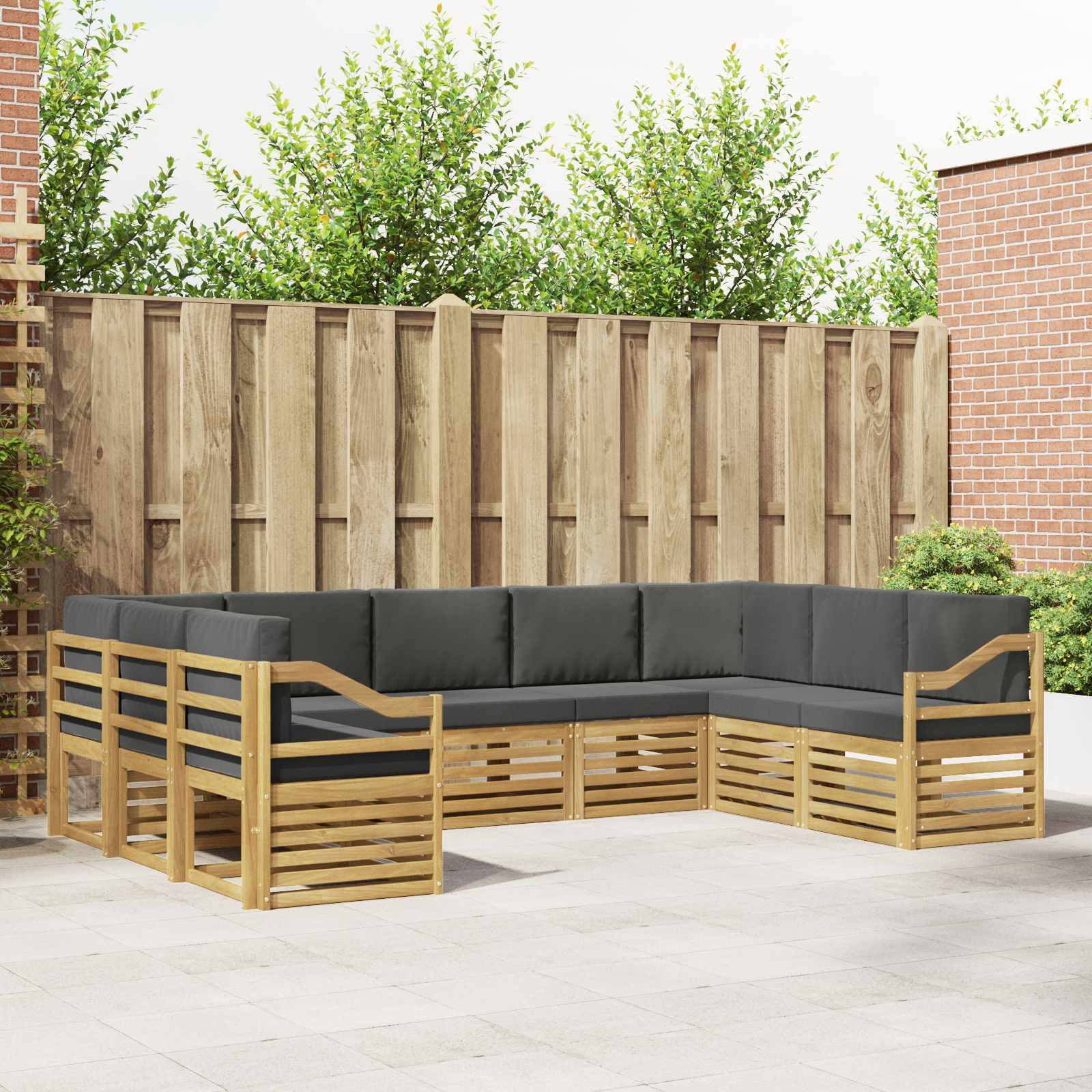 vidaXL Ecksofa Set 9 pcs Weiß und Anthrazit 304 x 185,5 x 73 cm