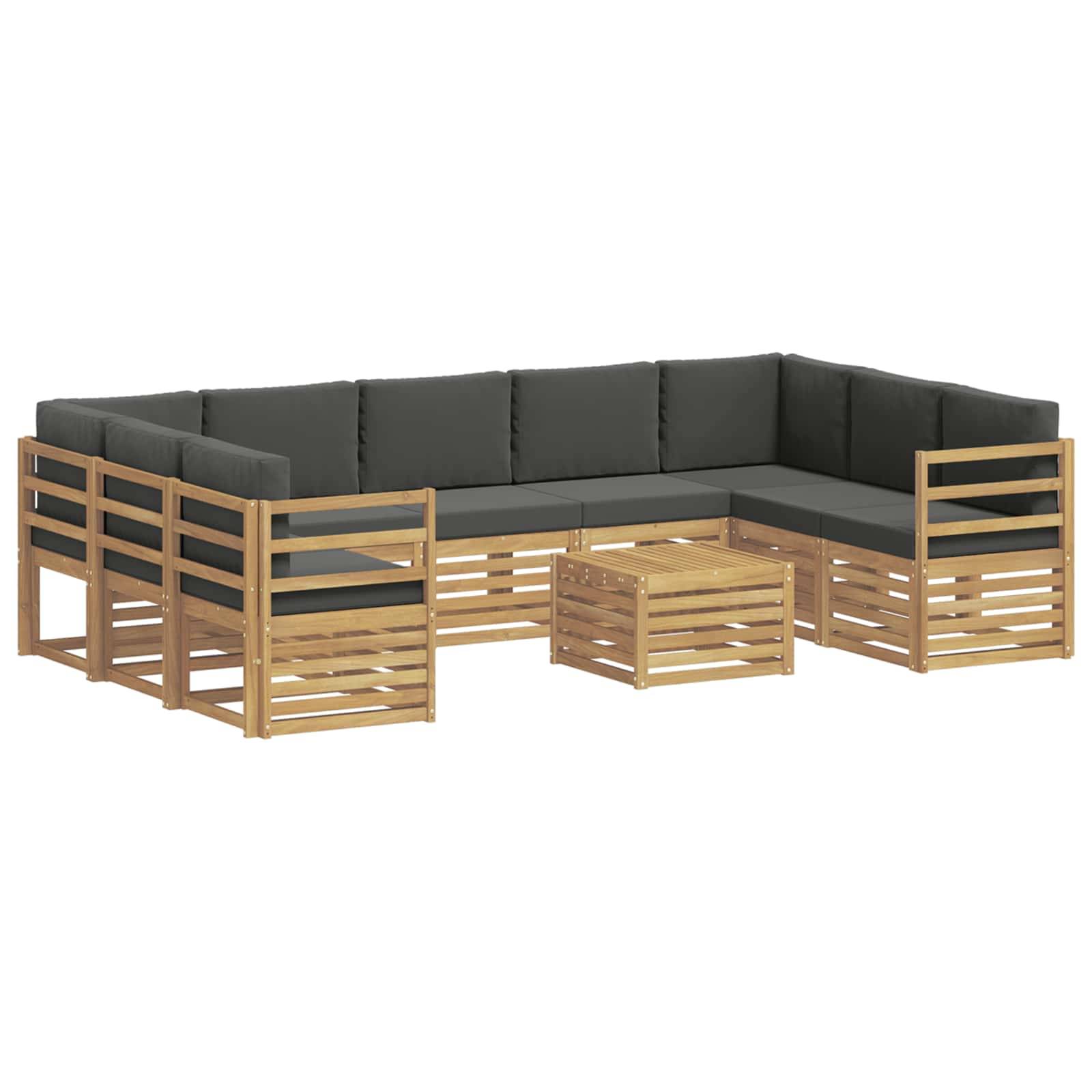 vidaXL Outdoor-Sofagarnitur 8 pcs Weiß und Anthrazit 59 x 59 x 37 cm