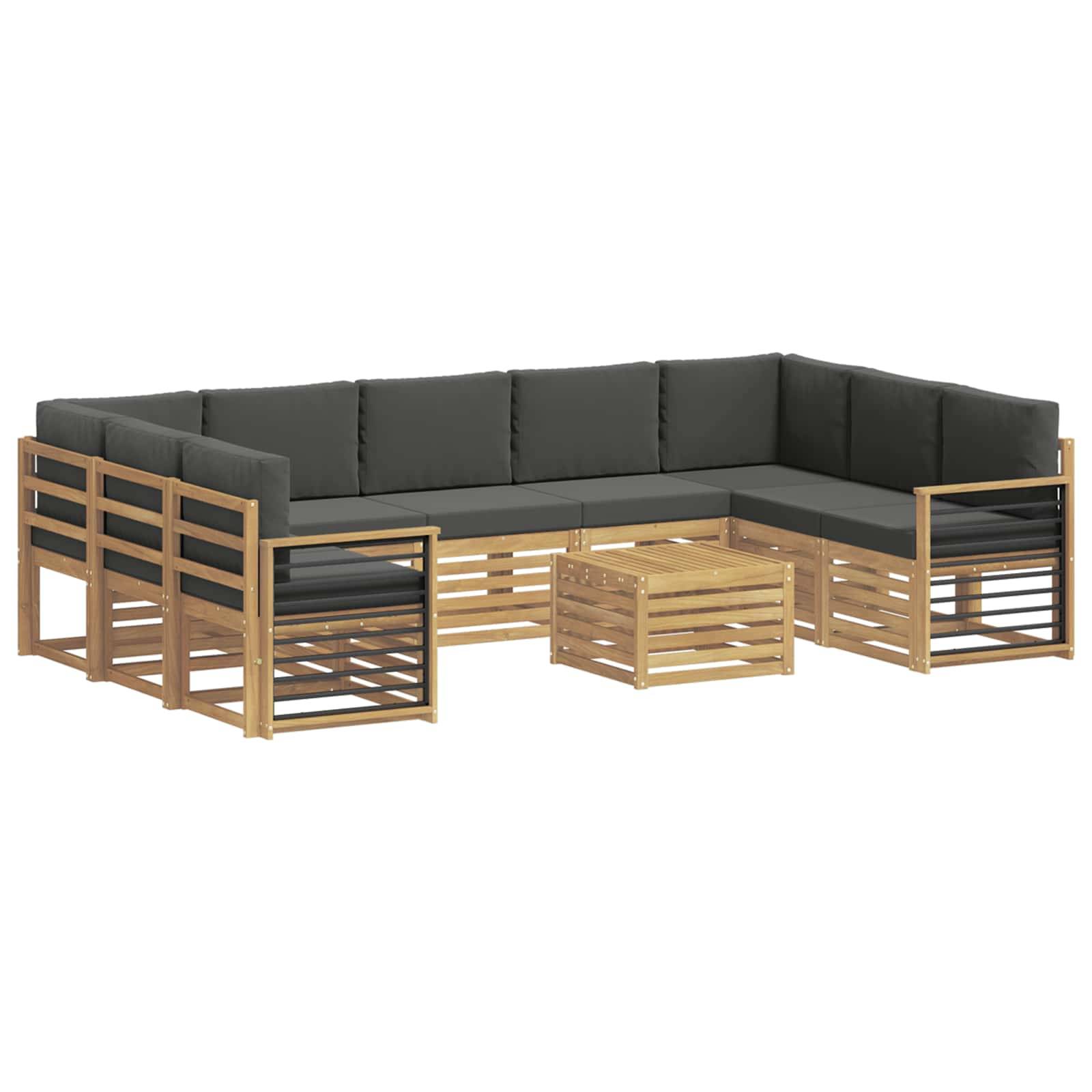 vidaXL Outdoor-Sofagarnitur 8 pcs Weiß und Anthrazit 59 x 59 x 37 cm