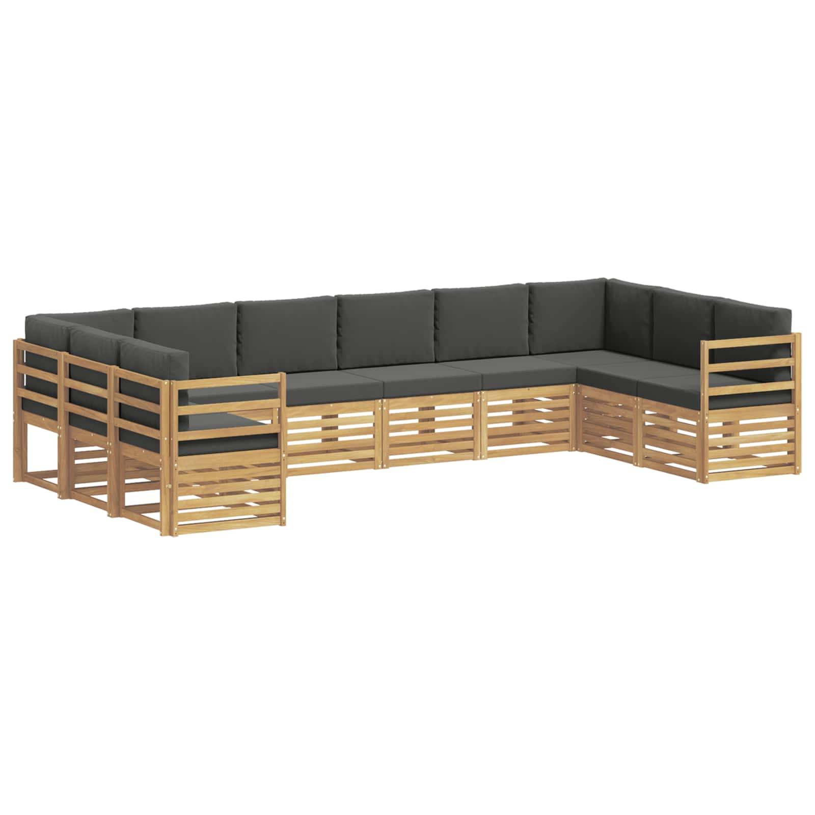 vidaXL Ecksofa Set 10 pcs Weiß und Anthrazit 363 x 185,5 x 73 cm