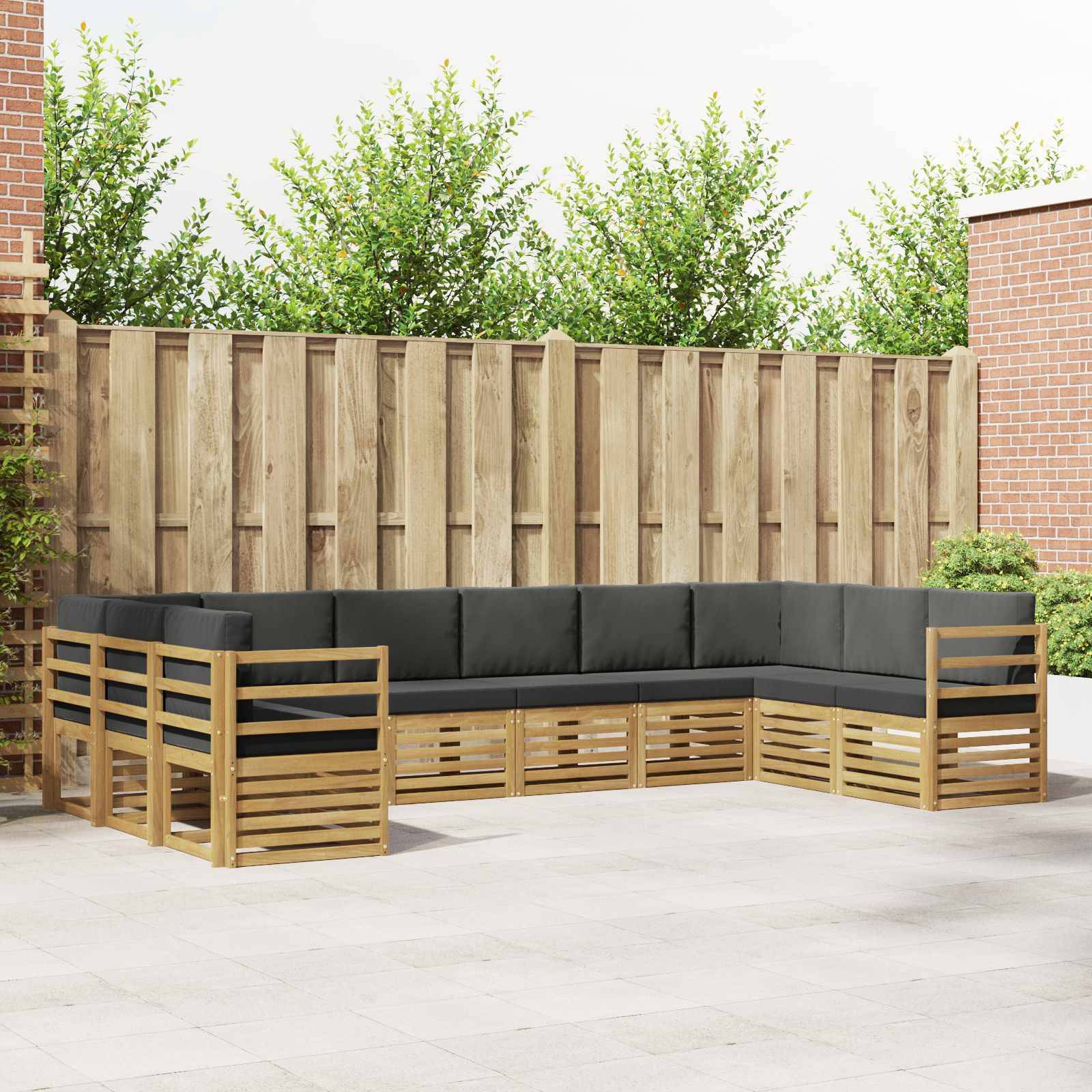 vidaXL Ecksofa Set 10 pcs Weiß und Anthrazit 363 x 185,5 x 73 cm