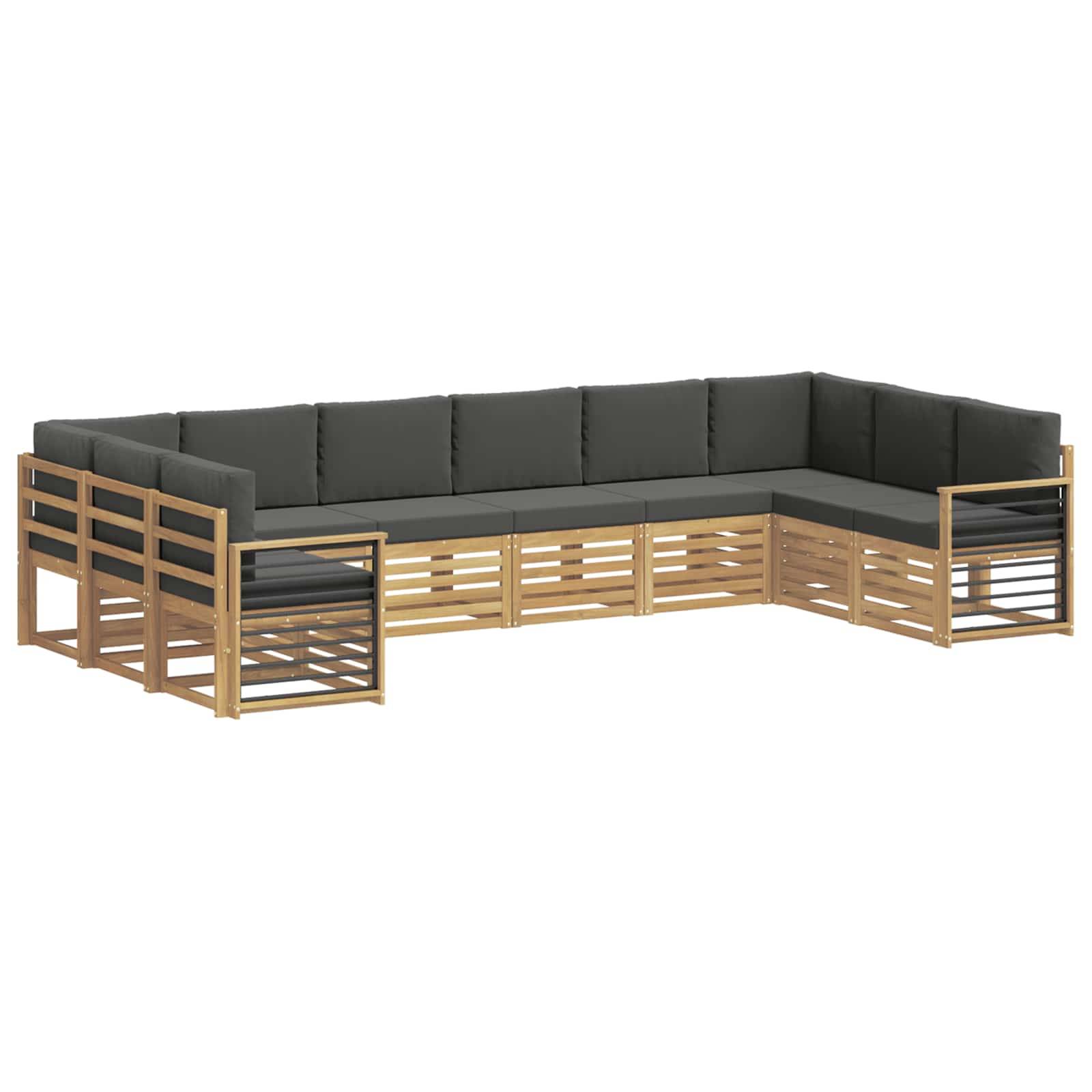 vidaXL Ecksofa Set 10 pcs Weiß und Anthrazit 363 x 187,5 x 73 cm