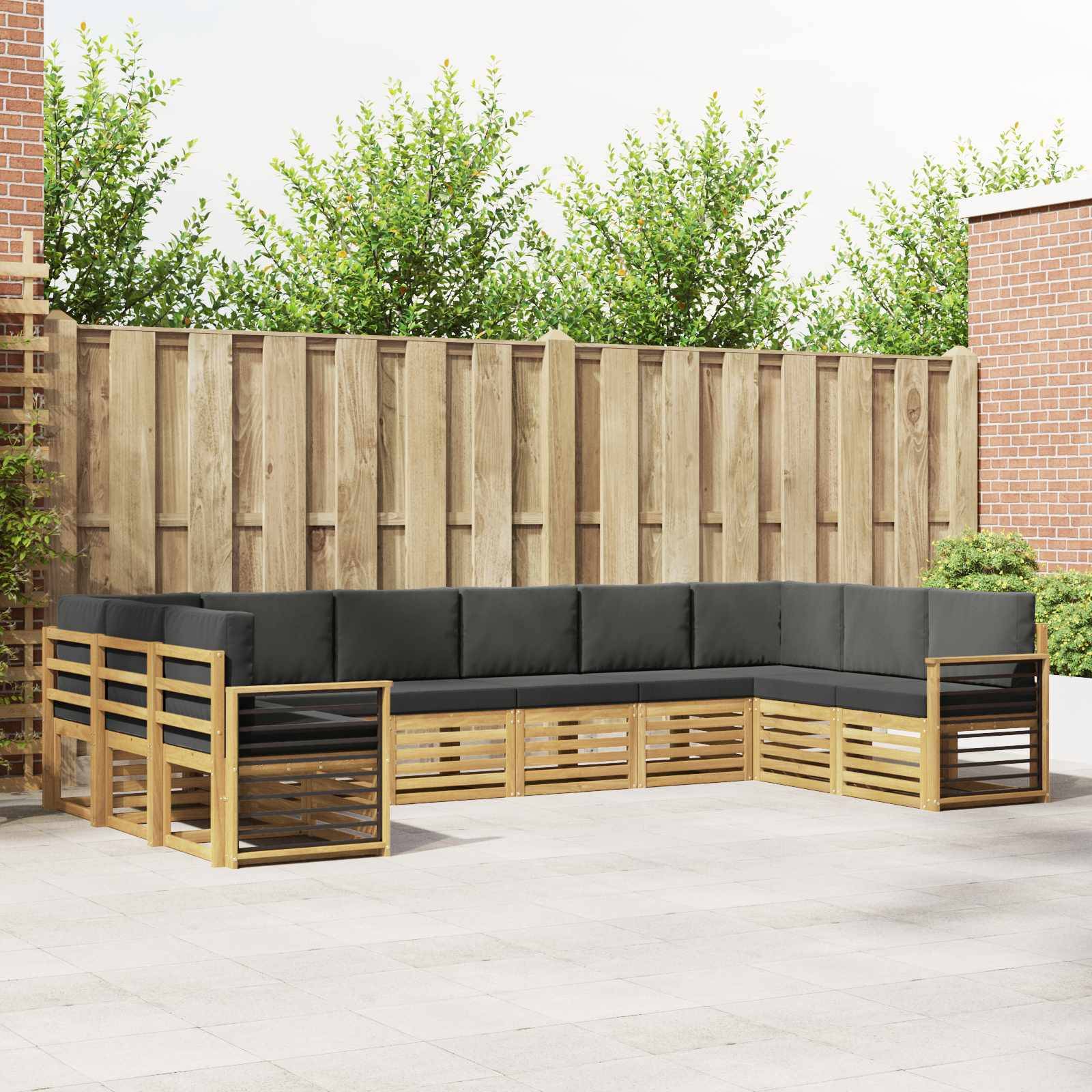 vidaXL Ecksofa Set 10 pcs Weiß und Anthrazit 363 x 187,5 x 73 cm
