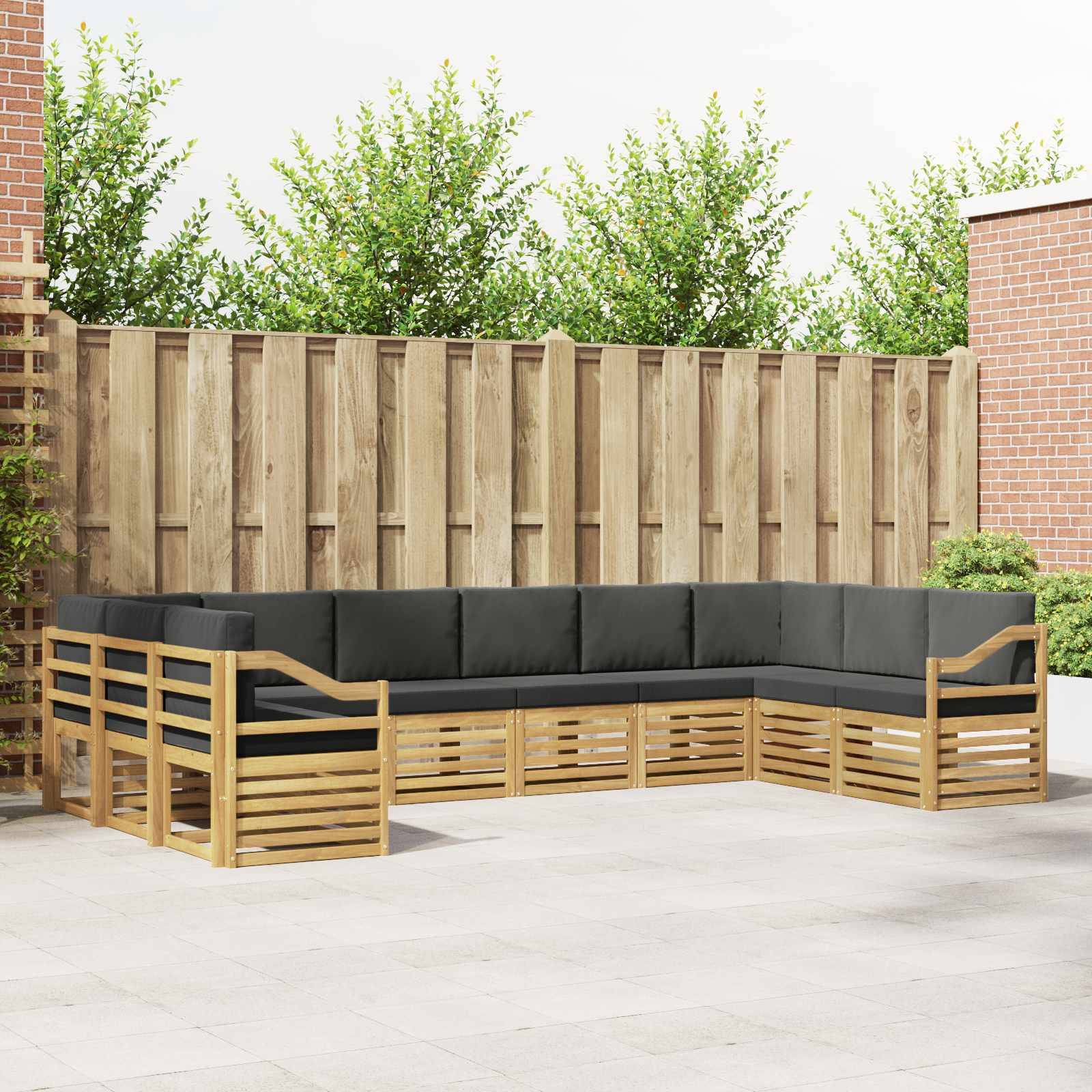 vidaXL Ecksofa Set 10 pcs Weiß und Anthrazit 363 x 185,5 x 73 cm