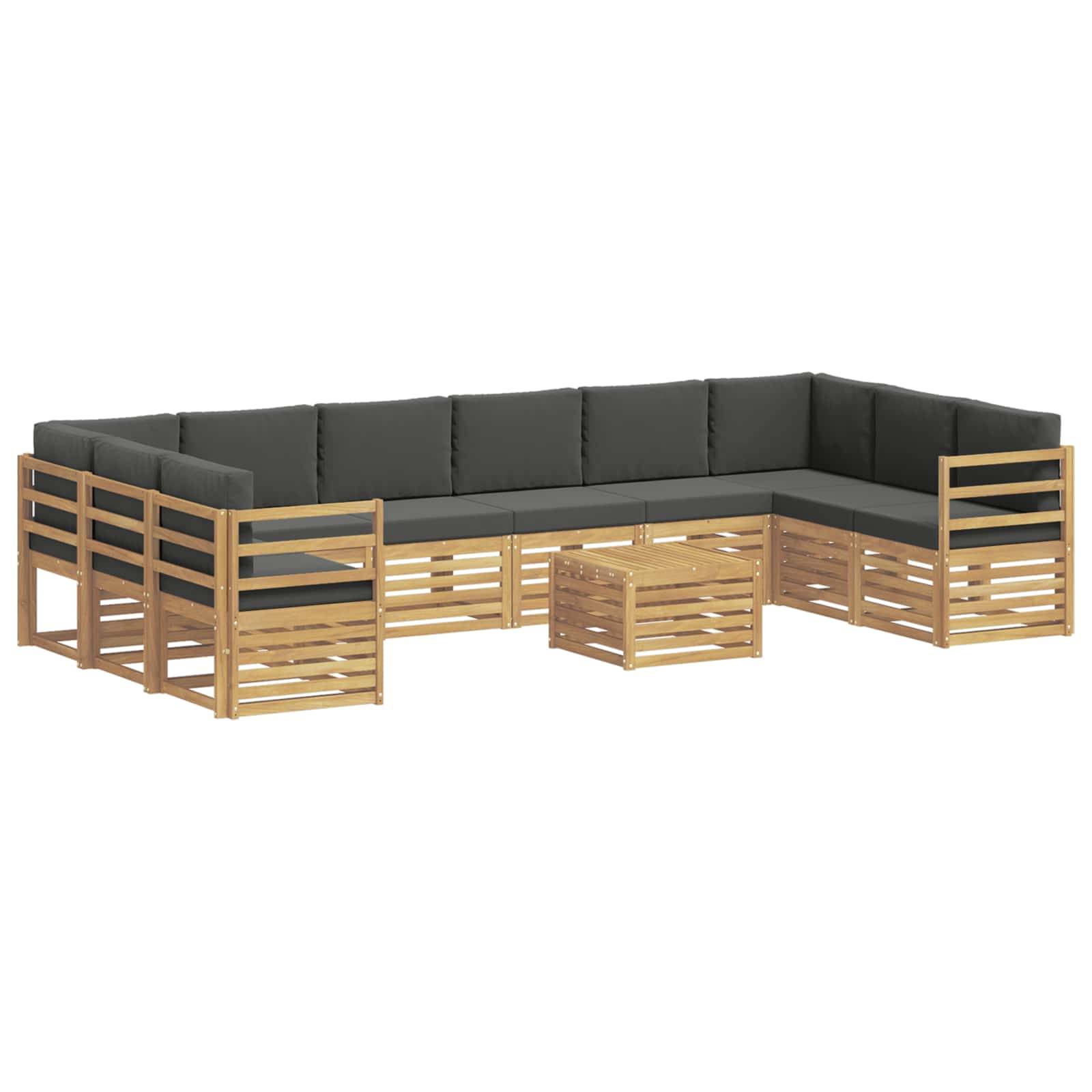 vidaXL Outdoor-Sofagarnitur 8 pcs Weiß und Anthrazit 59 x 59 x 37 cm