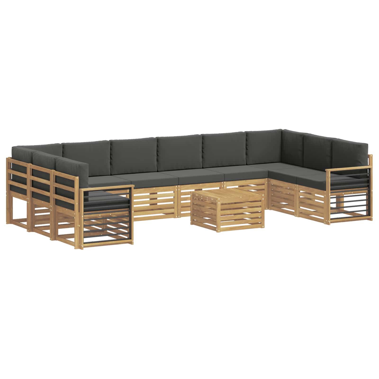 vidaXL Outdoor-Sofagarnitur 8 pcs Weiß und Anthrazit 59 x 59 x 37 cm