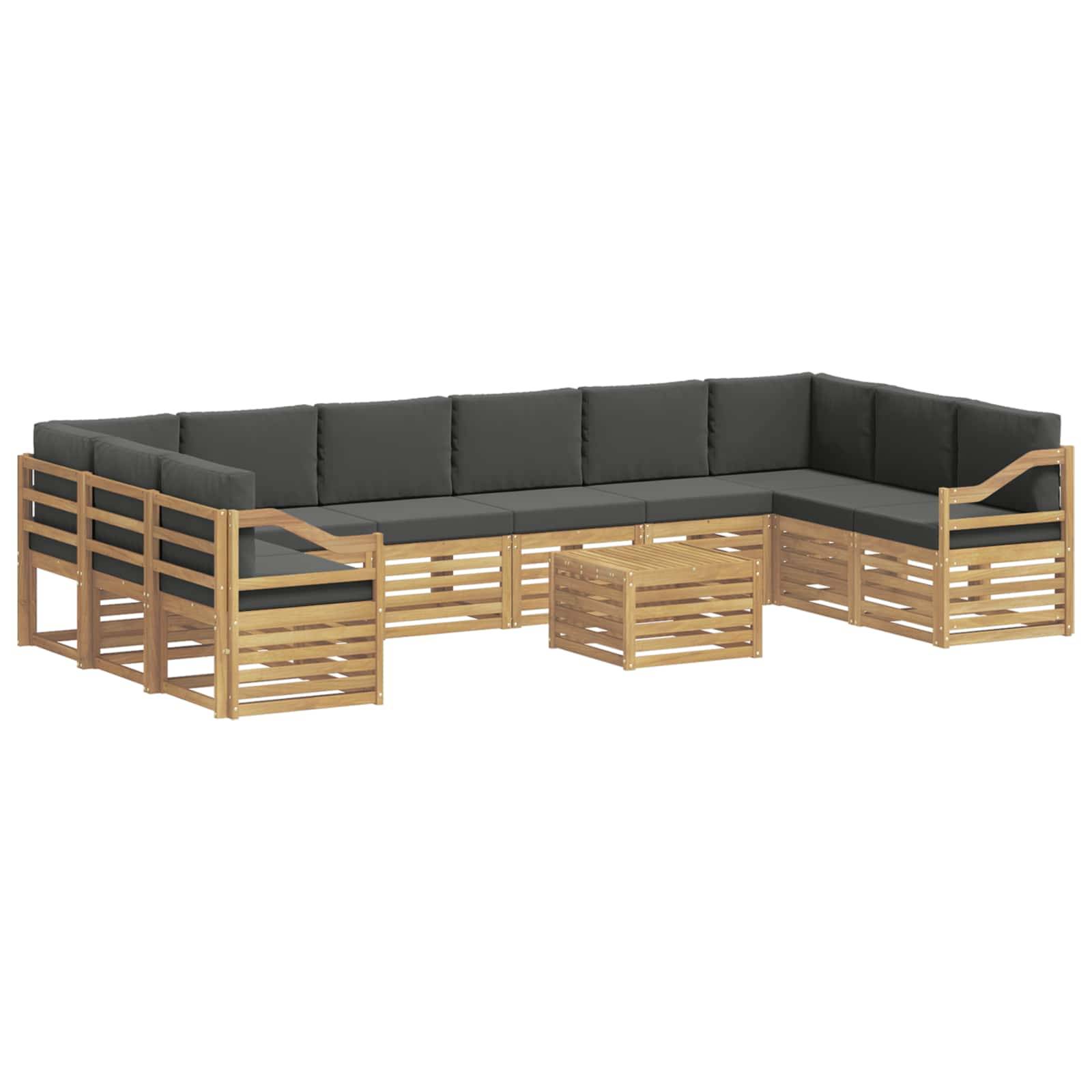 vidaXL Outdoor-Sofagarnitur 8 pcs Weiß und Anthrazit 59 x 59 x 37 cm
