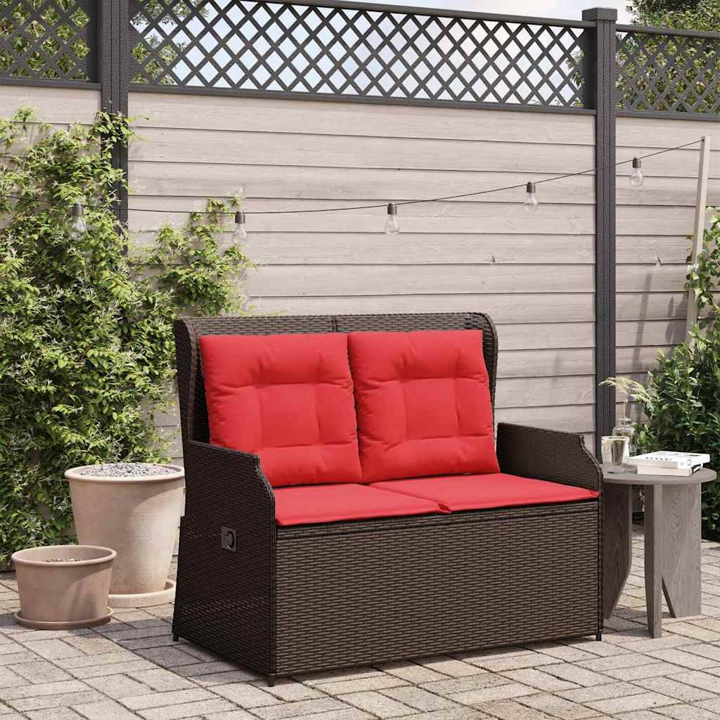 vidaXL Gartenbank Braun Poly-Rattan