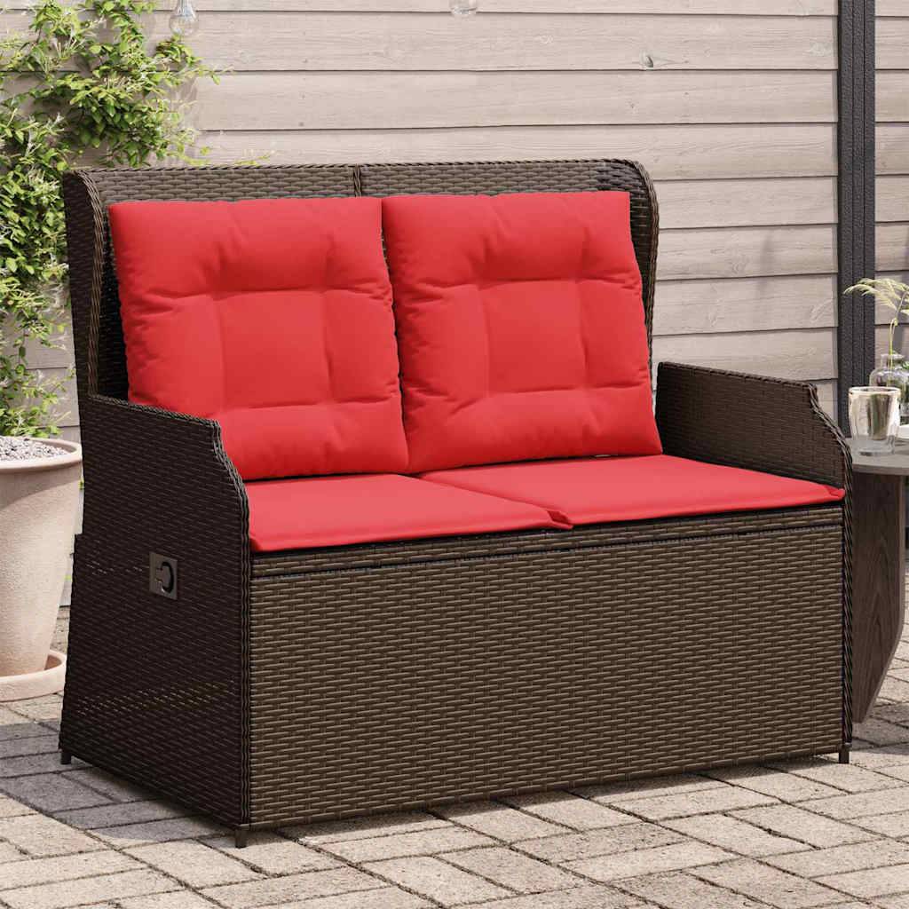 vidaXL Gartenbank Braun Poly-Rattan
