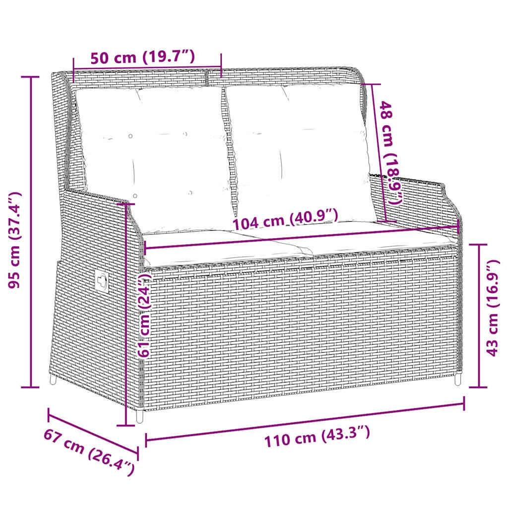 vidaXL Gartenbank Braun Poly-Rattan