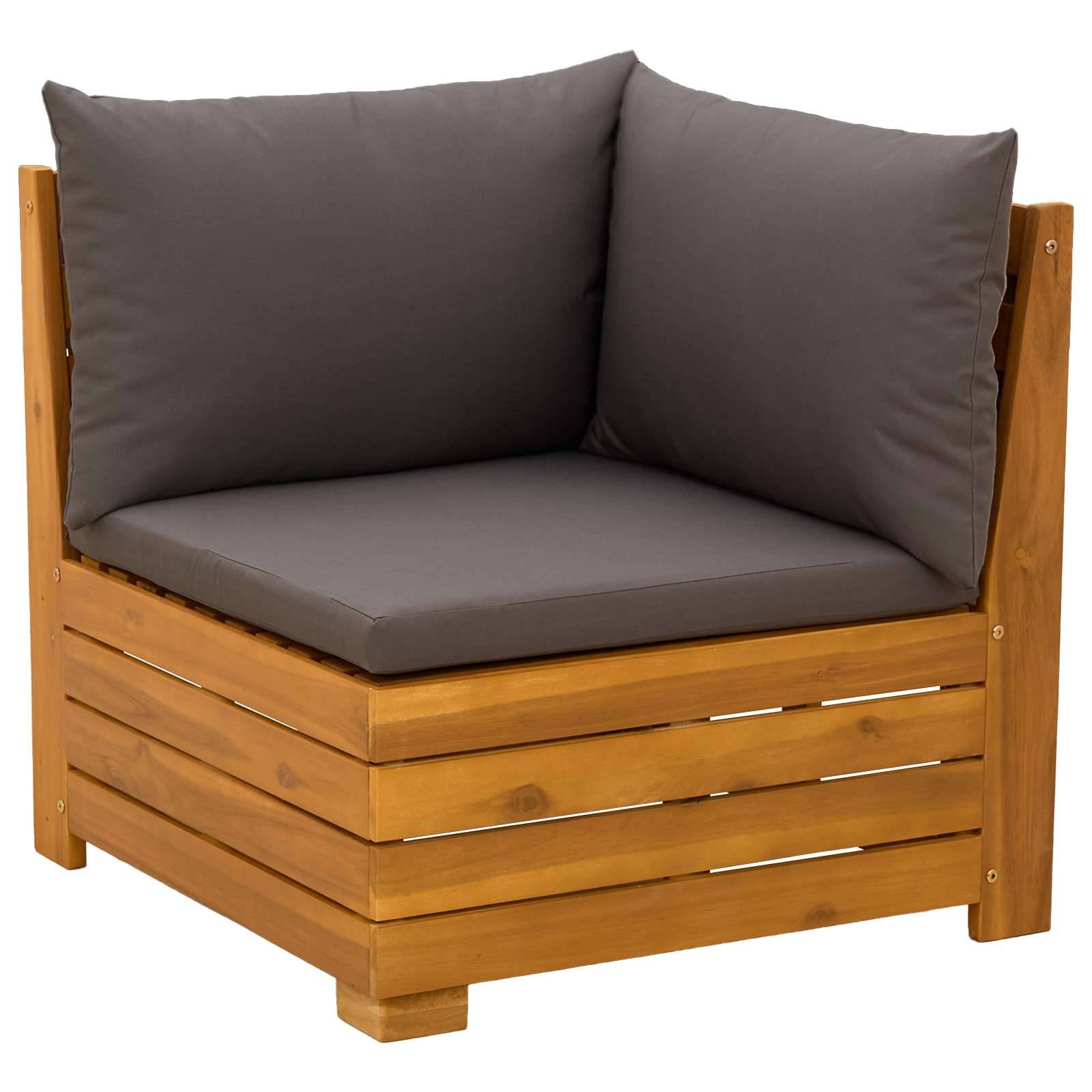 vidaXL Outdoor-Sofagarnitur mit Kissen 9 Stück Braun Massivholz Akazie