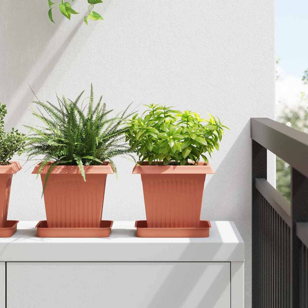 vidaXL Blumentöpfe 24 pcs Ziegelrot 16 x 16 x 14 cm Kunststoff
