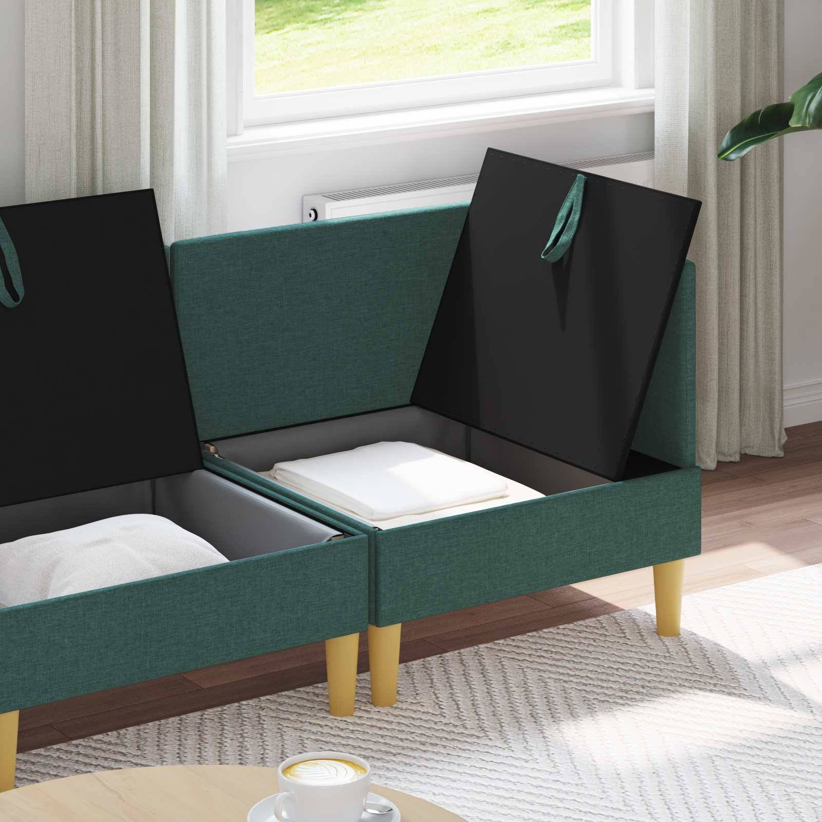vidaXL Wohnzimmergarnitur mit Kissen 3 pcs Dunkelgrün Stoff