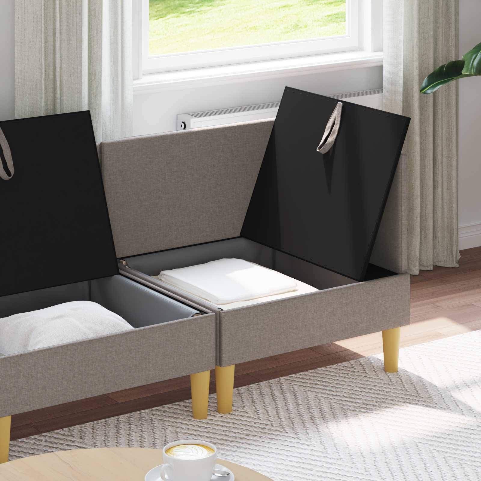 vidaXL Wohnzimmergarnitur mit Kissen mit Speicher 3 pcs Taupe Stoff