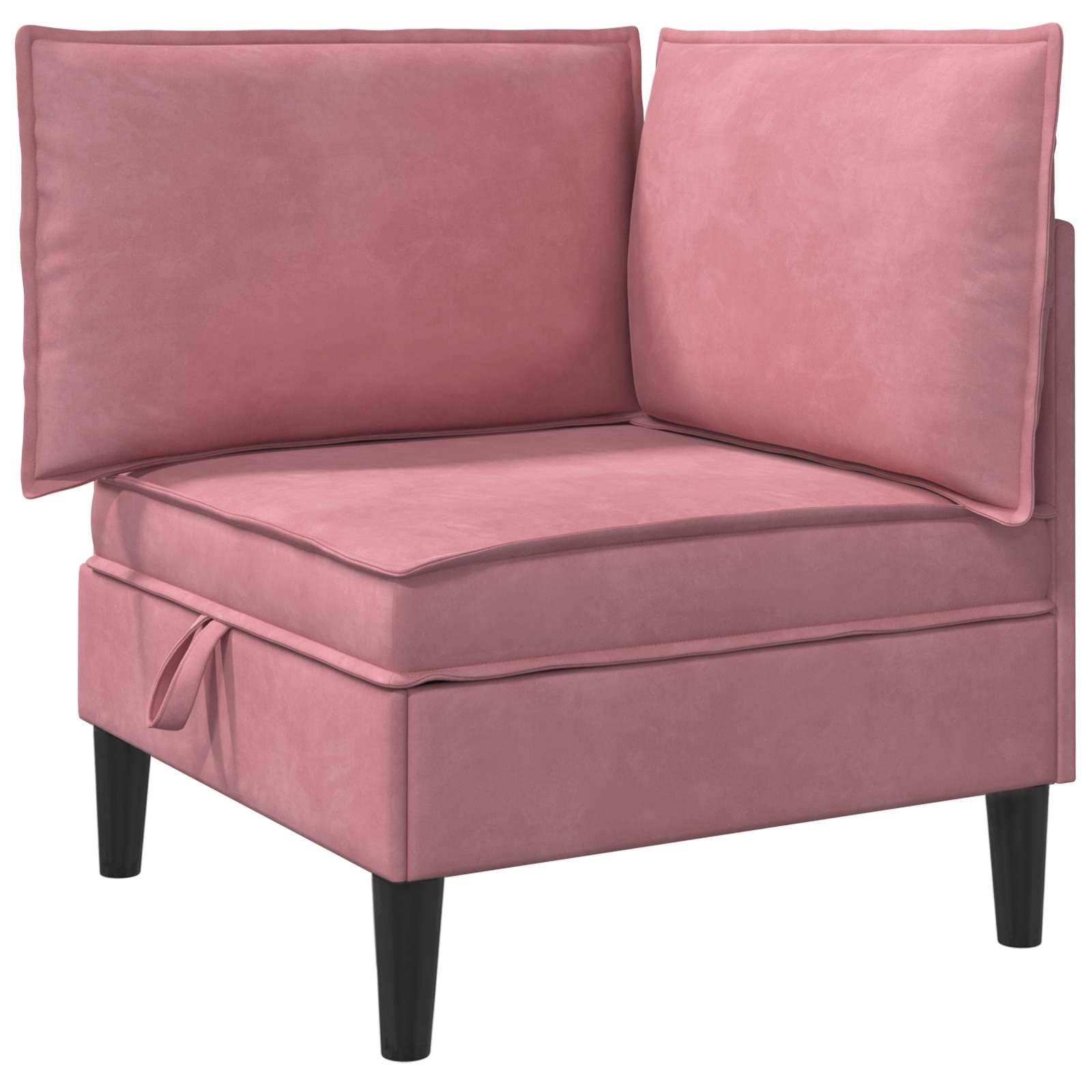 vidaXL Wohnzimmergarnitur mit Kissen mit Speicher 5 pcs Rosa Samt