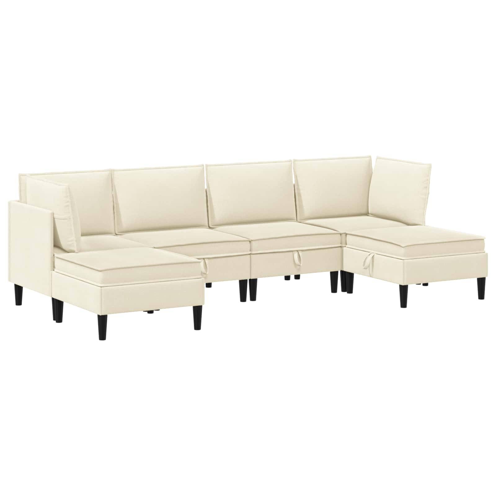 vidaXL Wohnzimmergarnitur 6 pcs Creme Stoff