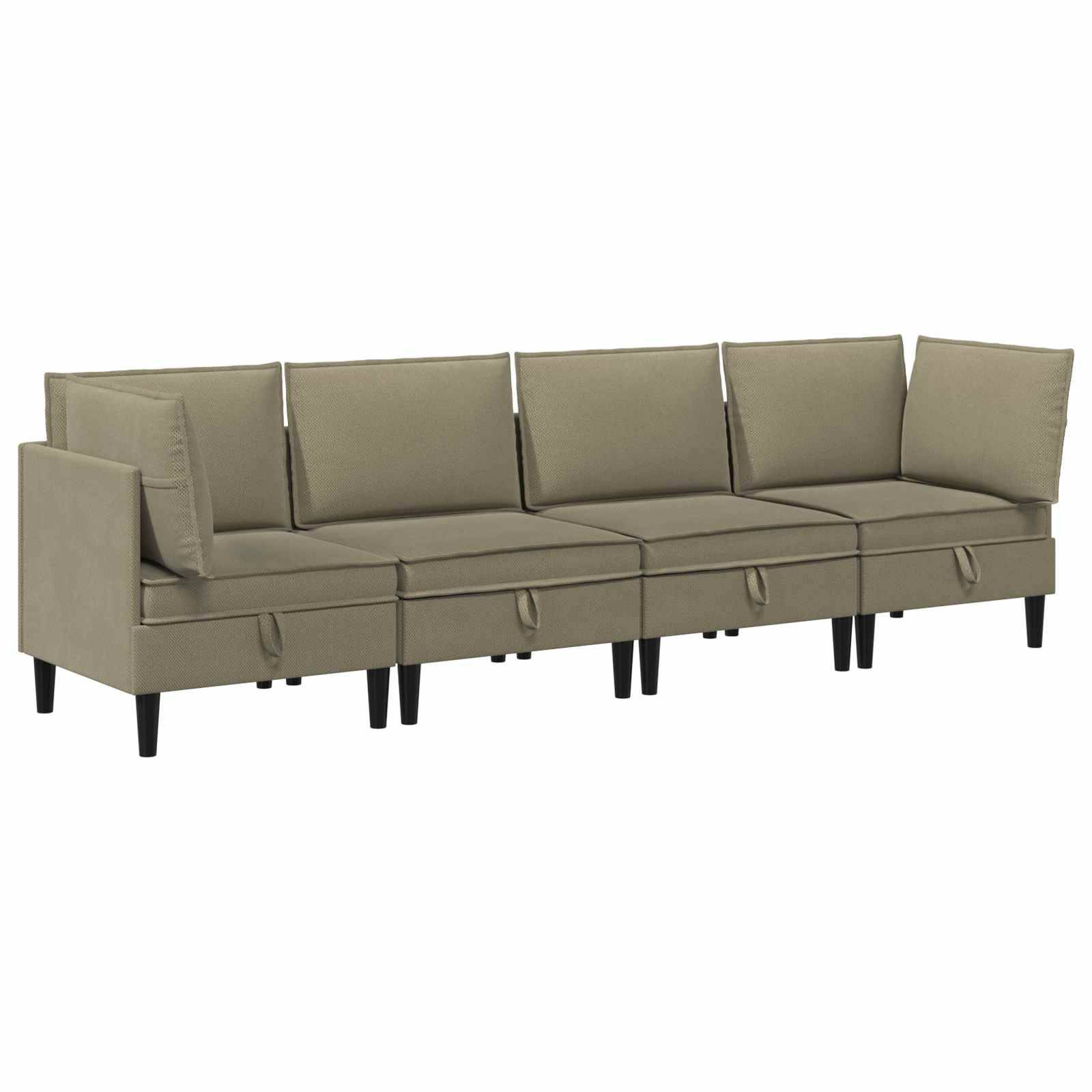vidaXL Wohnzimmergarnitur 4 pcs Khaki Stoff