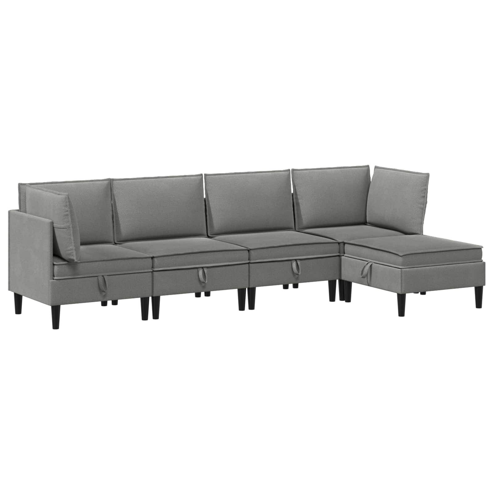 vidaXL Wohnzimmergarnitur 5 pcs Dunkelgrau Stoff