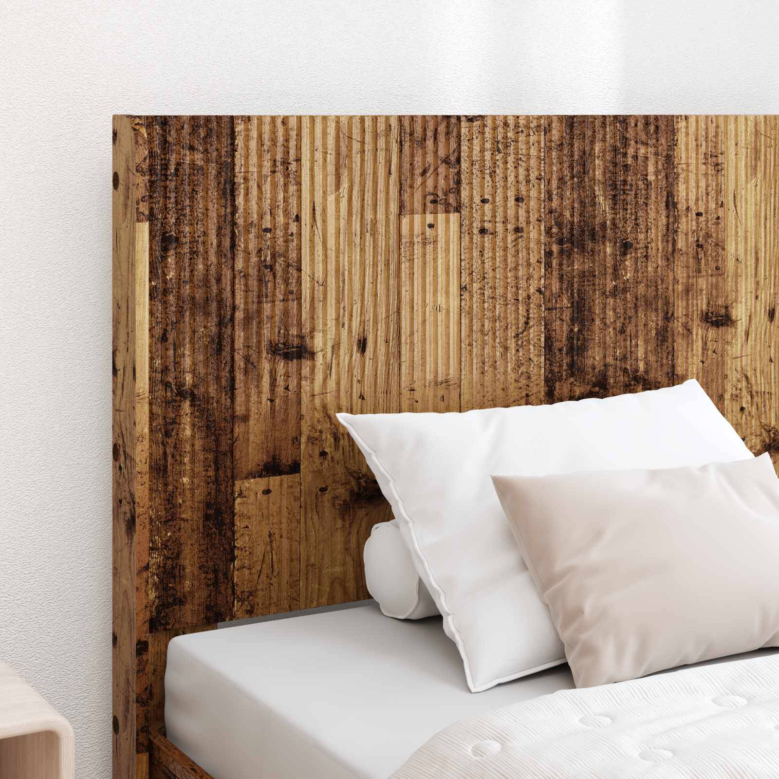 vidaXL Bettgestell mit Stauraum und Kopfteil Altholz 100 x 200 cm