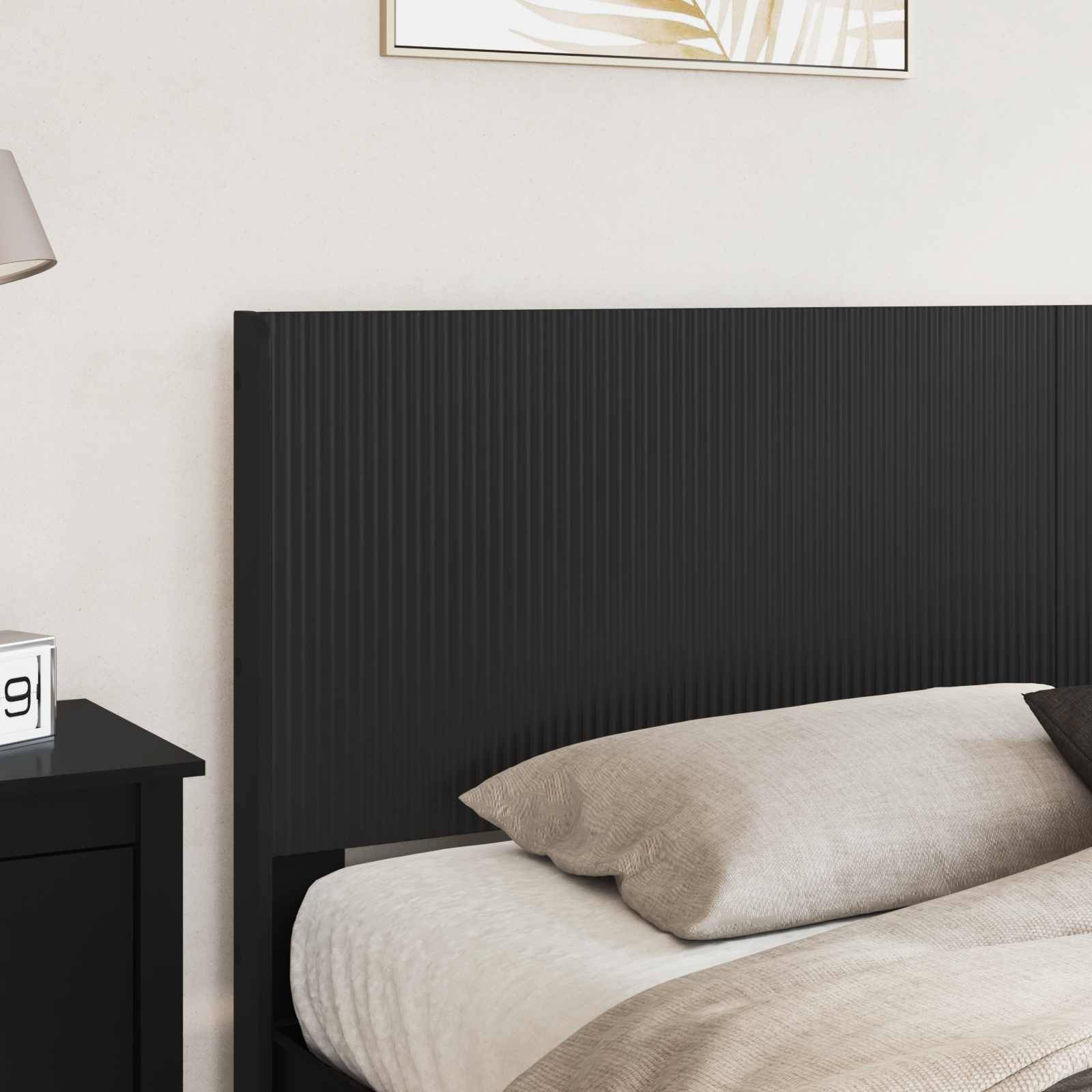 vidaXL Bettgestell mit Stauraum und Kopfteil Schwarz 200 x 200 cm