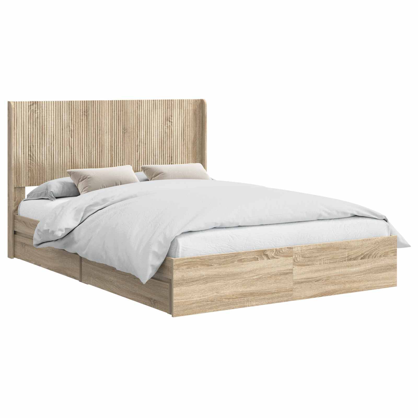 vidaXL Bettgestell mit Stauraum und Kopfteil 3 pcs Holzwerkstoff