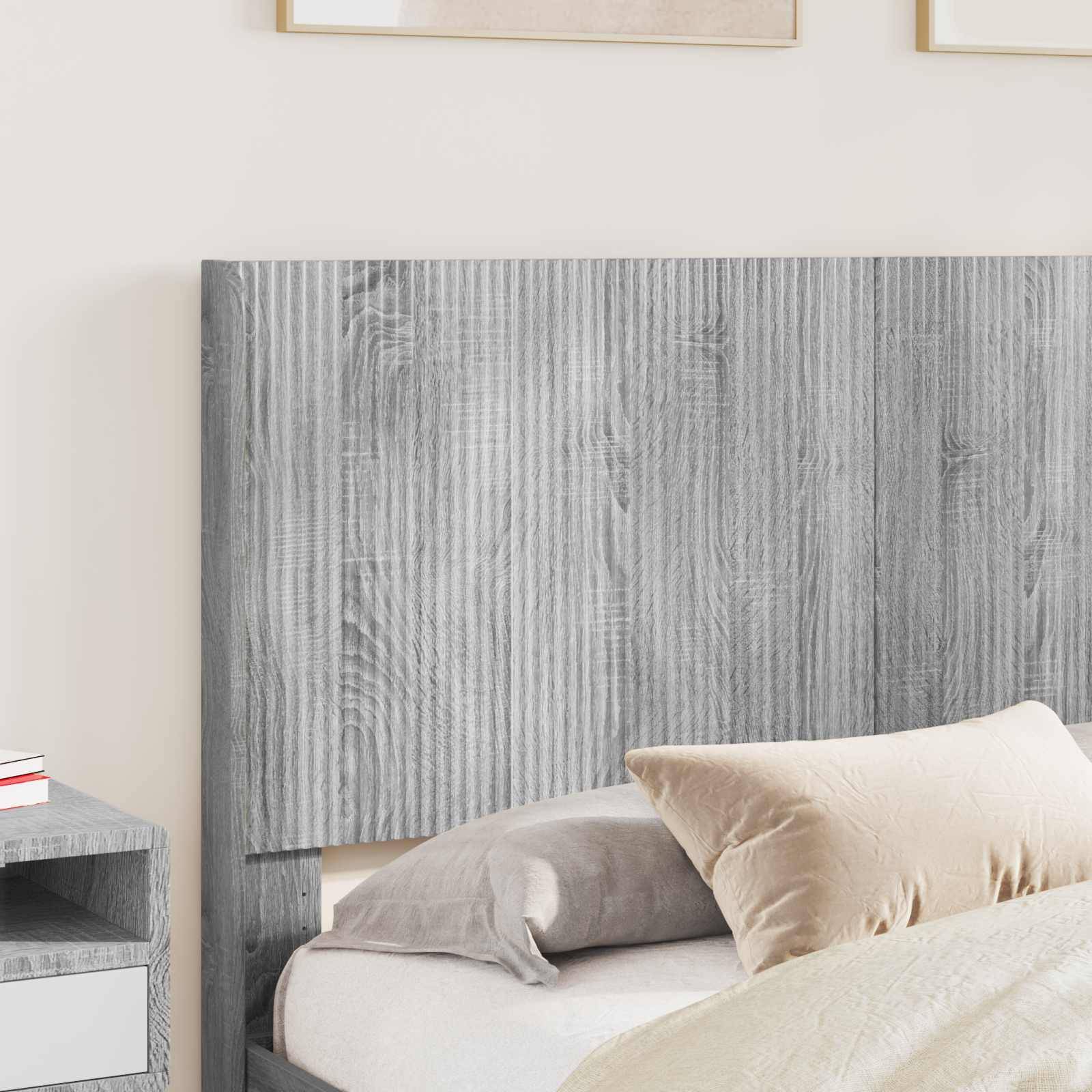 vidaXL Bettgestell mit Stauraum und Kopfteil Grau Sonoma 160 x 200 cm