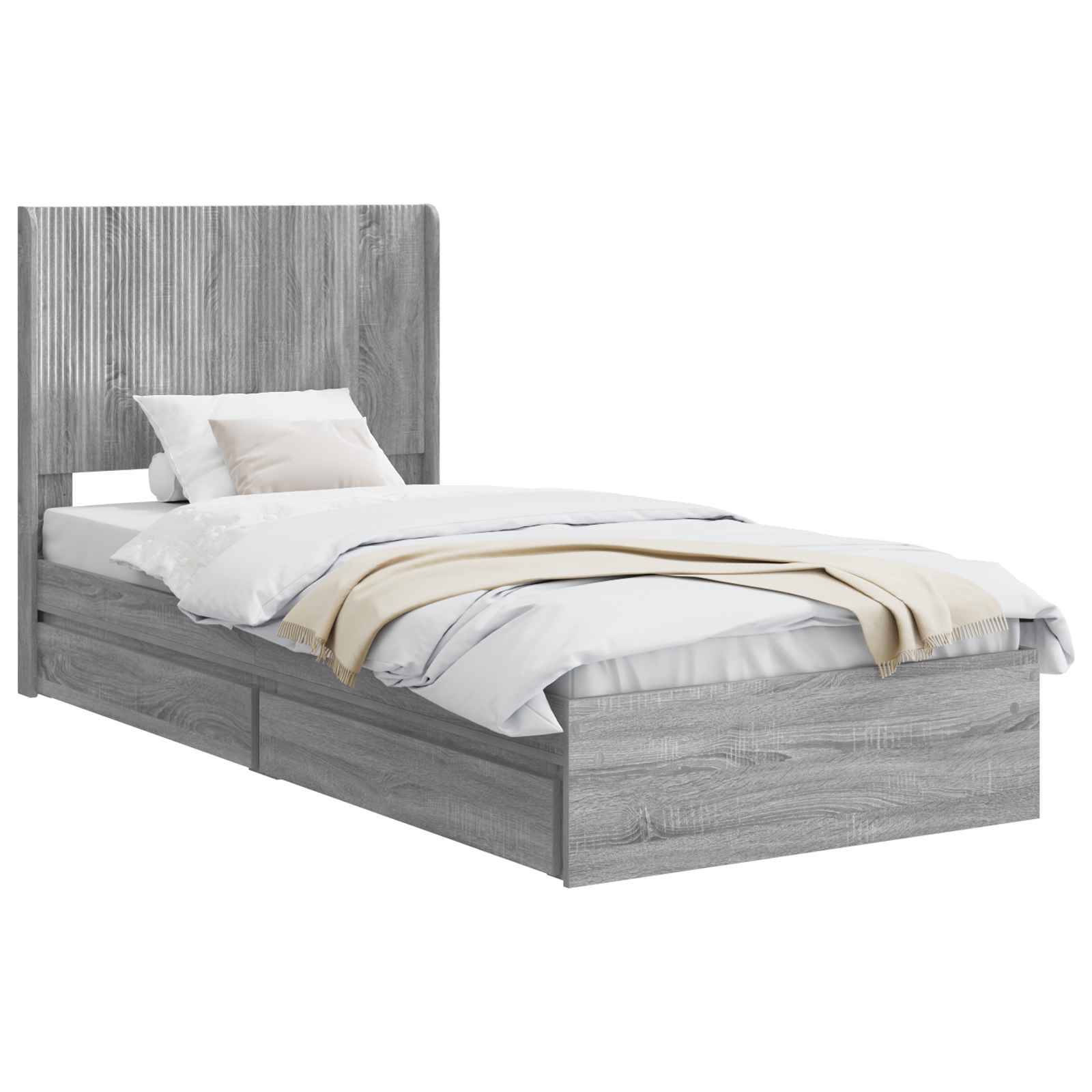 vidaXL Bettgestell mit Stauraum und Kopfteil 3 pcs Holzwerkstoff