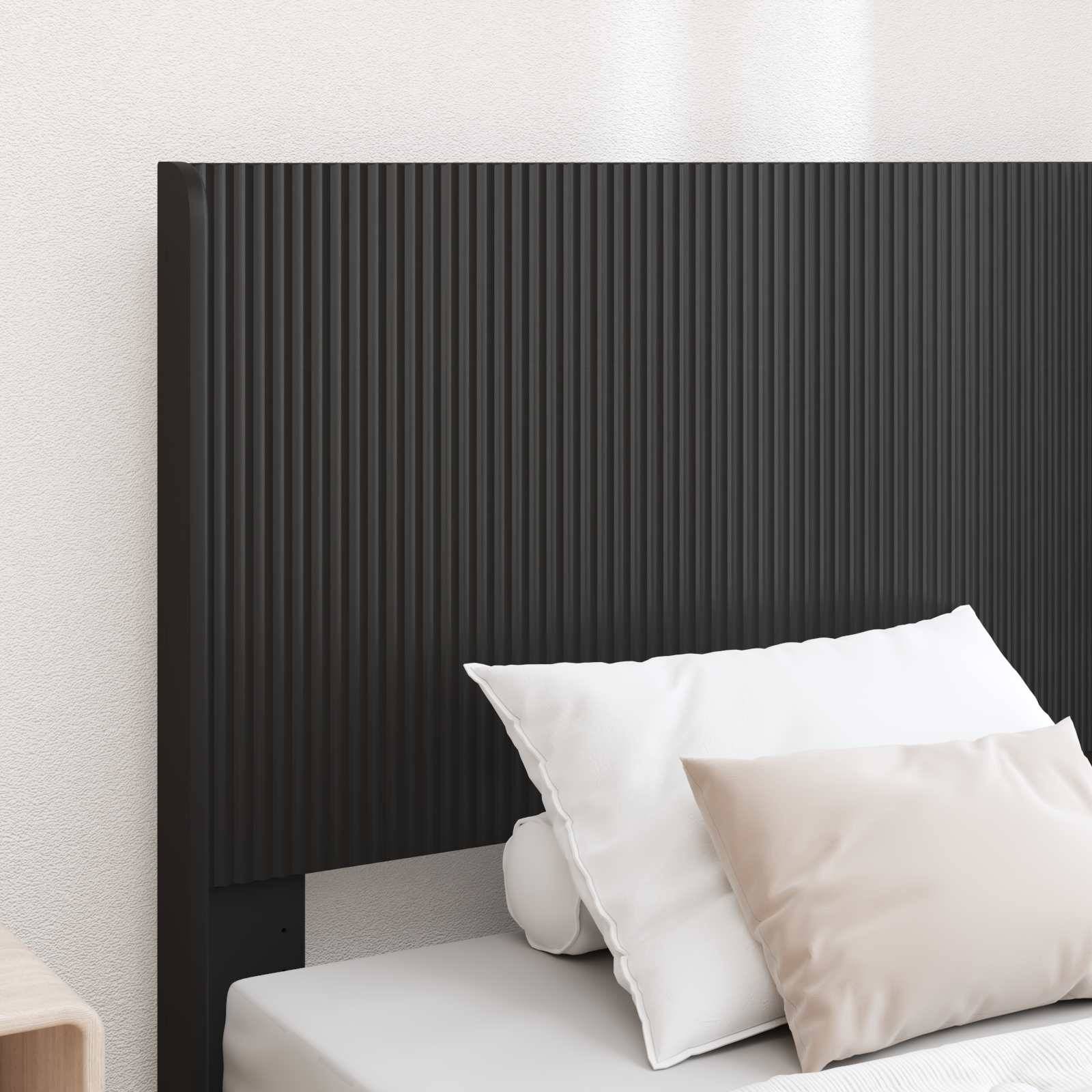 vidaXL Bettgestell mit Stauraum und Kopfteil Schwarz 90 x 190 cm