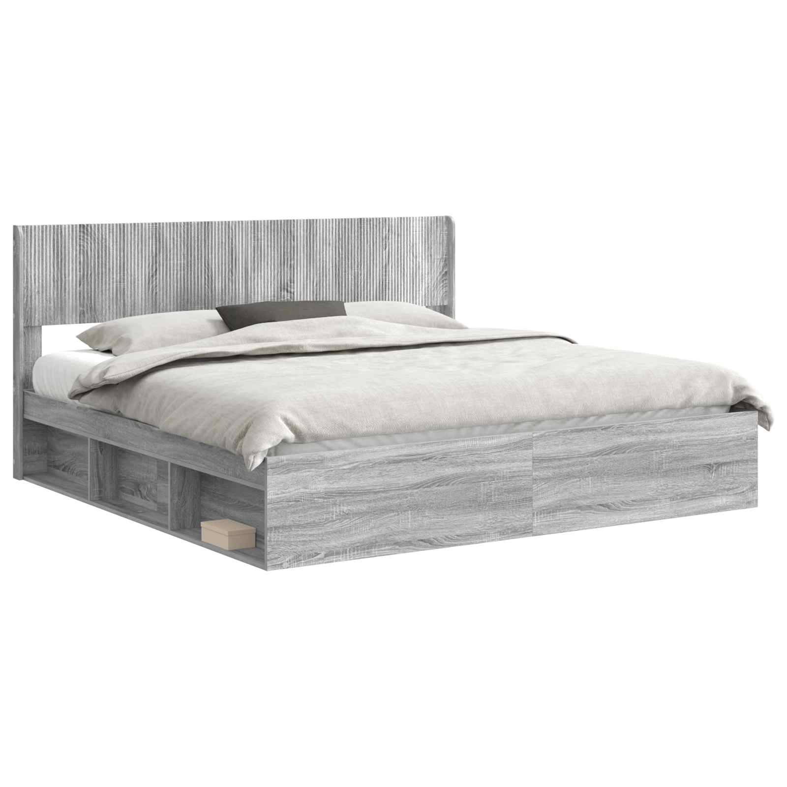 vidaXL Bettgestell mit Stauraum und Kopfteil 3 pcs Holzwerkstoff